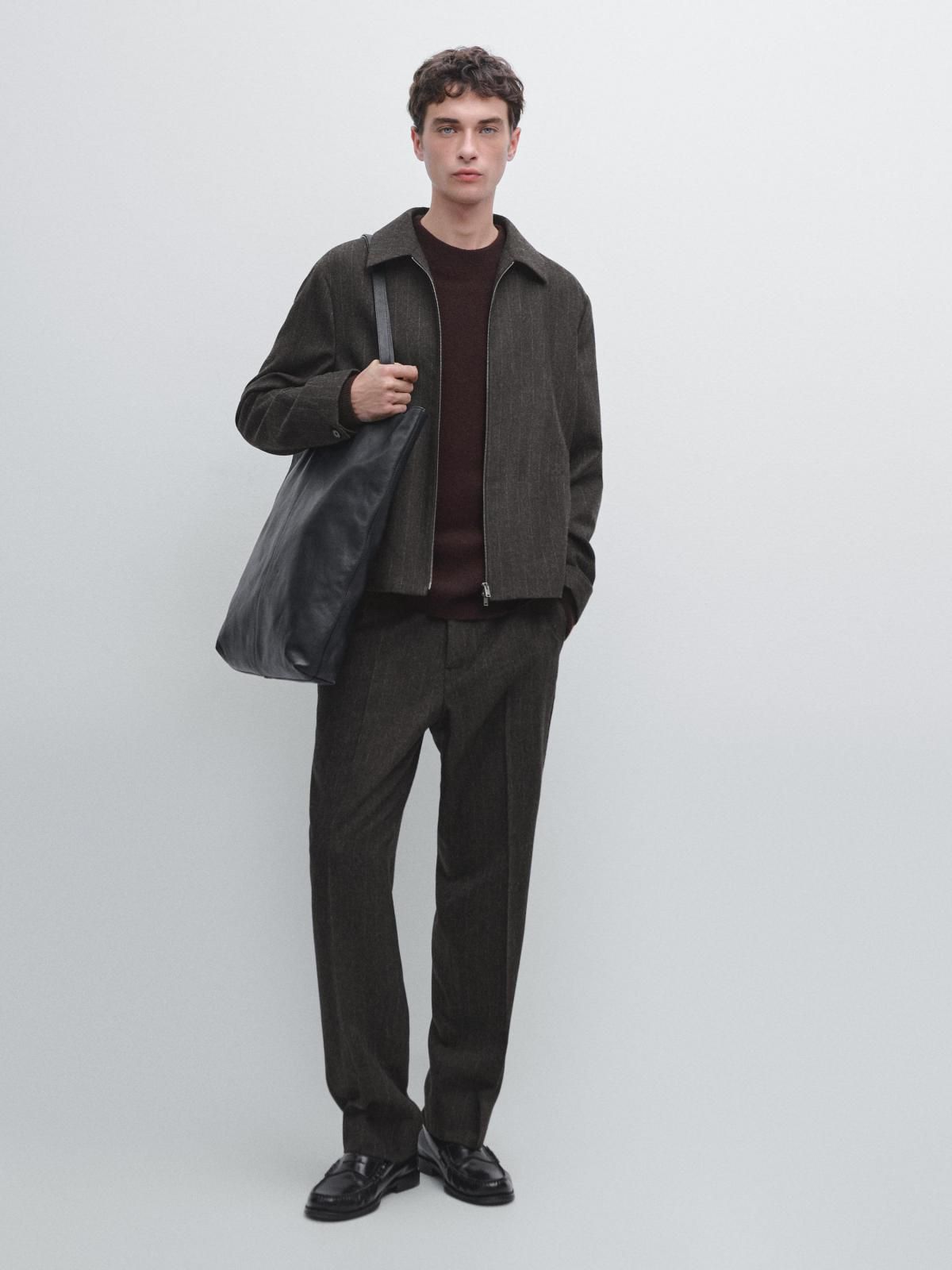 마시모두띠 스트라이프 울블렌드 테크니컬 슬랙스 팬츠 2867/363 GREY - 상세 이미지 2