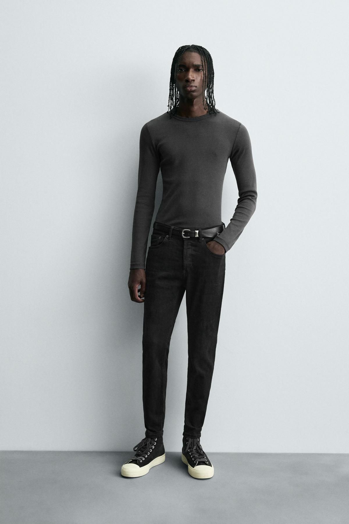 자라 스키니핏 크롭 블랙 데님 청바지 6045/340 BLACK - 상세 이미지 2