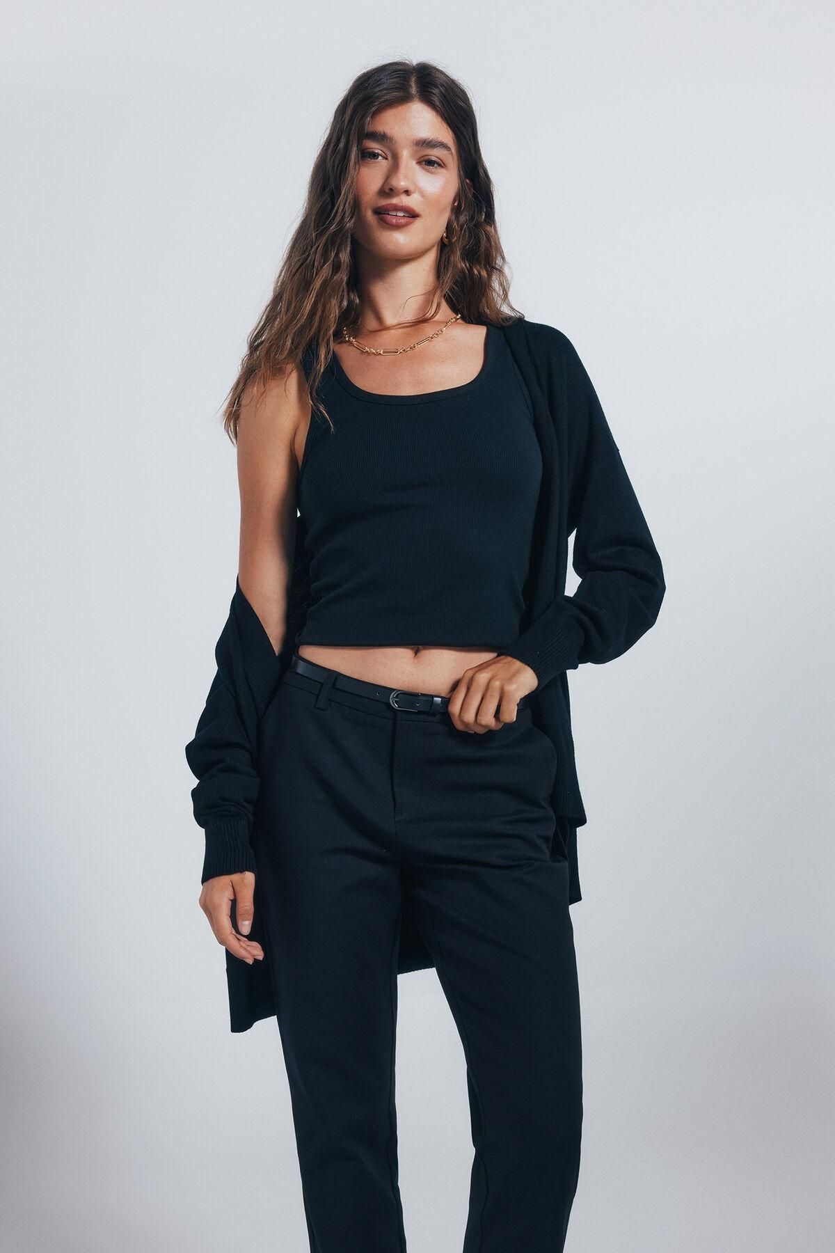 스프링필드 테일러드 스트레이트핏 크롭 치노 팬츠 6832066 NEGRO - 상세 이미지 3