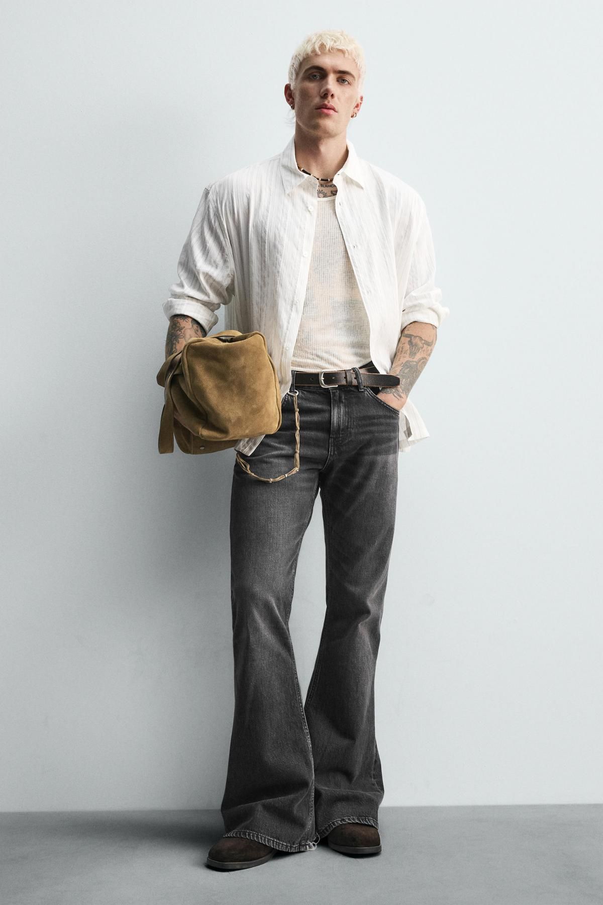 자라 스웨이드 레더 트래블백 3390/620 BROWN - 상세 이미지 3