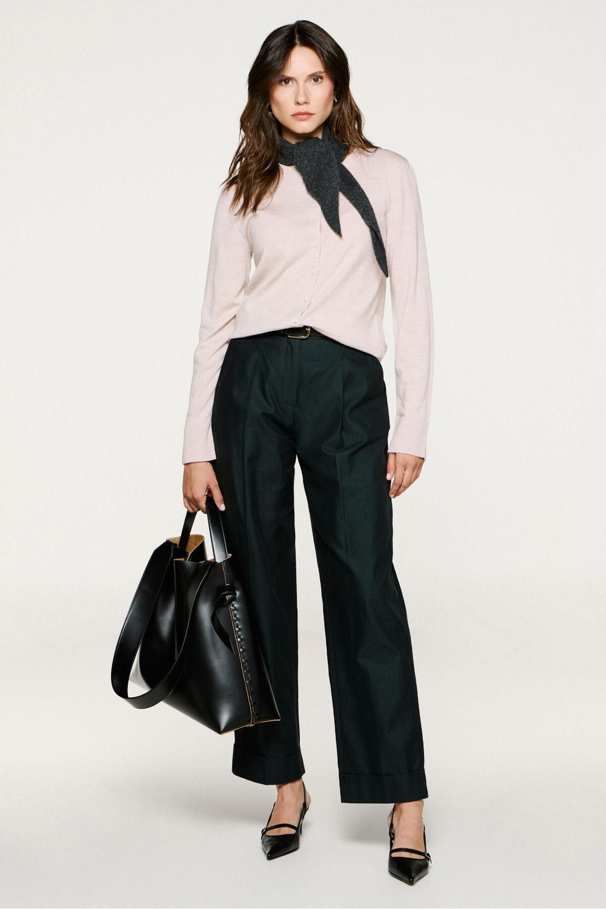 셀렉티드 테크니컬 핀턱 와이드 치노 팬츠 3722194 NEGRO - 상세 이미지 2