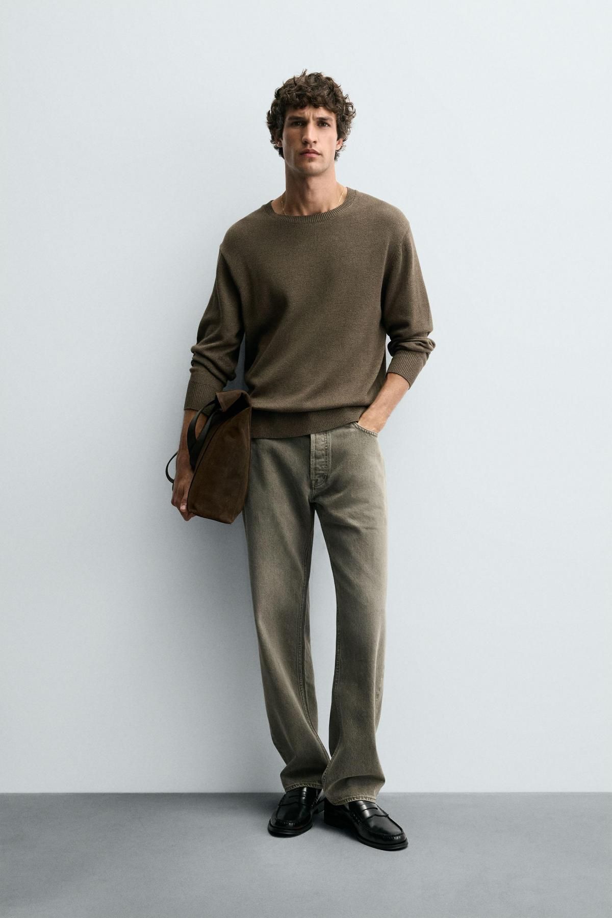 자라 브라운 트위스트 얀 텍스처 라운드 니트 스웨터 2893/308 DARK BROWN - 상세 이미지 2