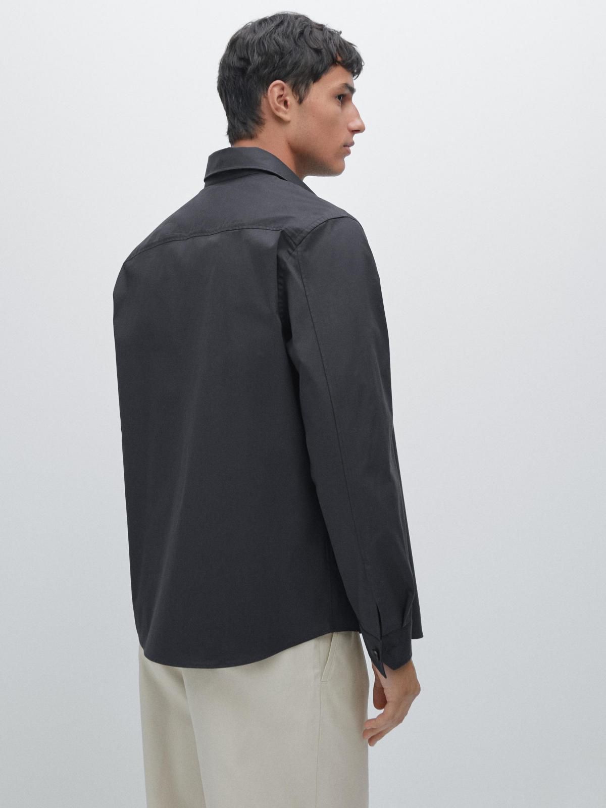 마시모두띠 테크니컬 코튼블렌드 포켓 오버셔츠 1768/266 NAVY BLUE - 상세 이미지 3