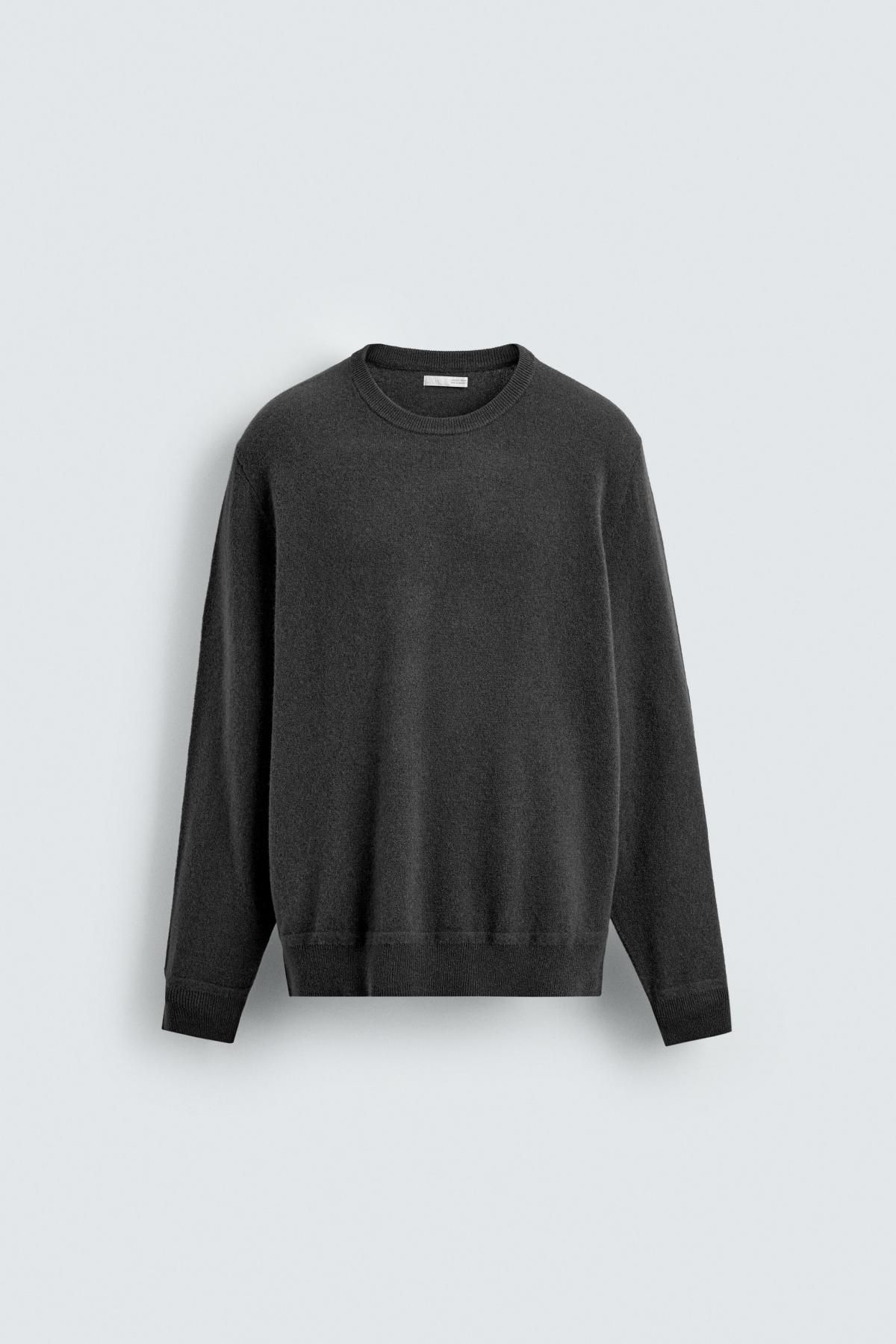 자라 프리미엄 울 캐시미어 라운드 니트 스웨터 2893/320 TAUPE GREY - 메인 이미지