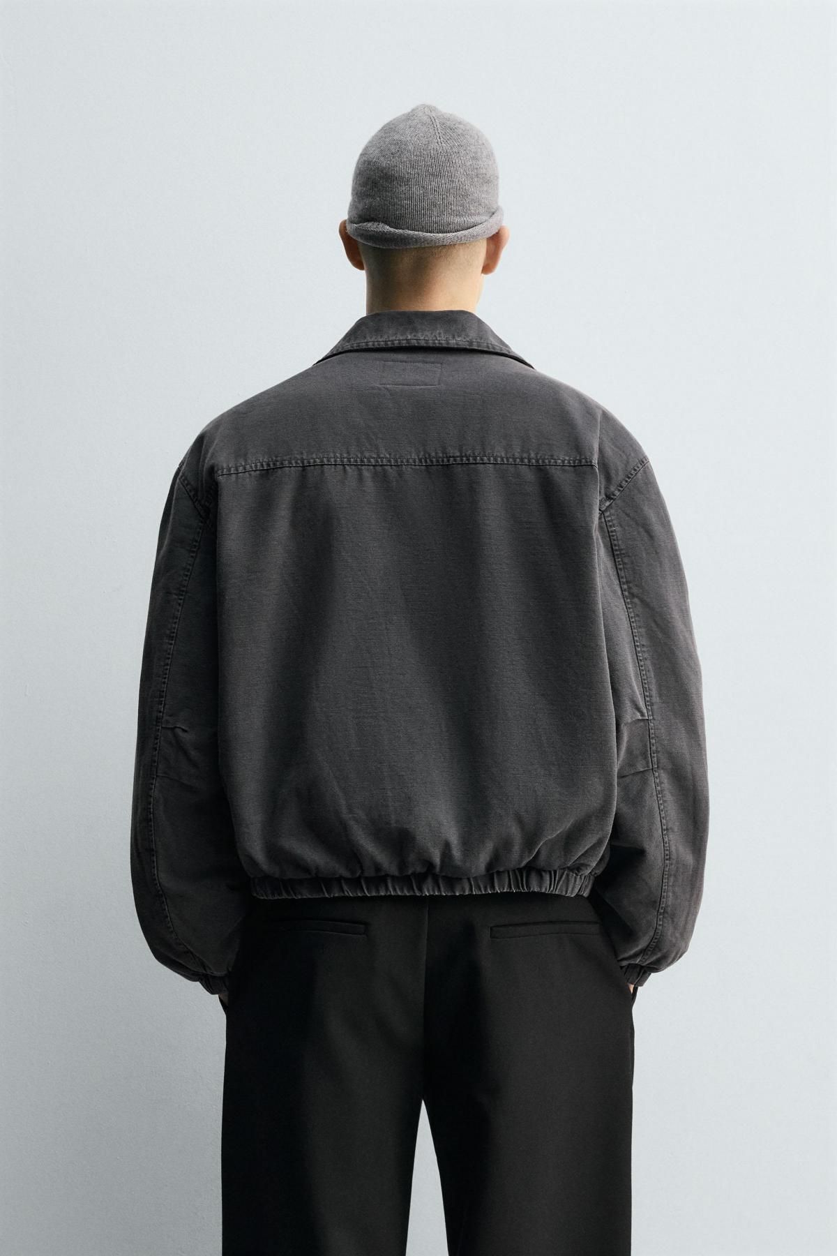 자라 테크니컬 패디드 봄버 블루종 재킷 4470/384 GREY - 상세 이미지 4