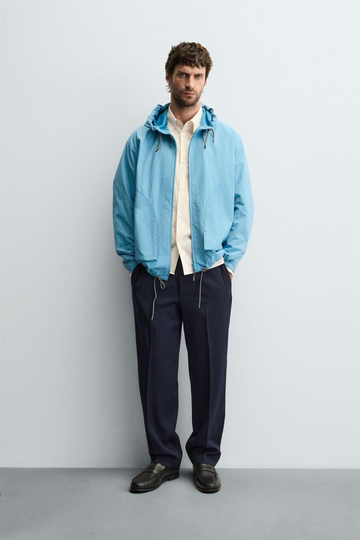 자라 테크니컬 라이트웨이트 후드 집업 재킷 3286/205 LIGHT BLUE - 상세 이미지 2