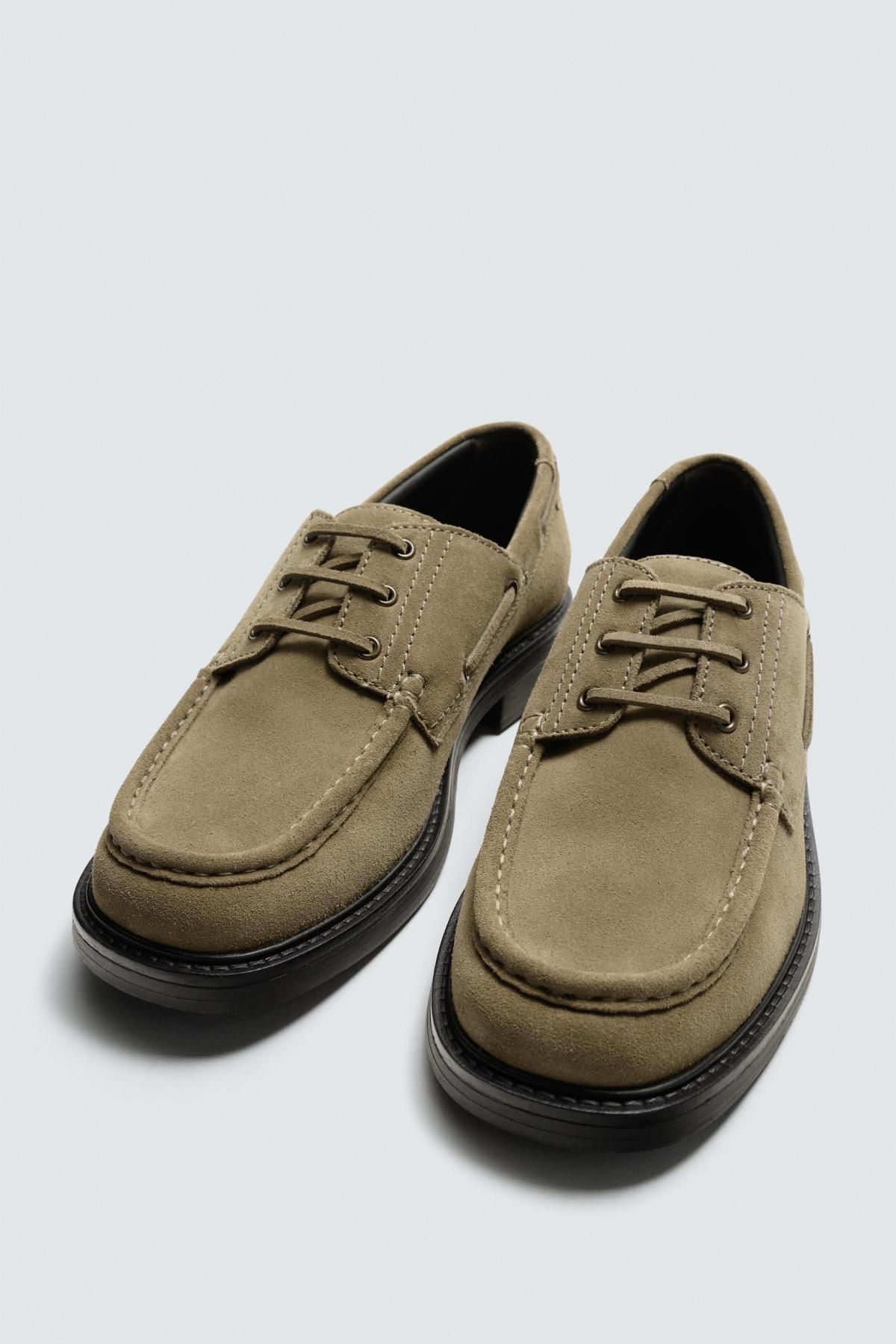 자라 스웨이드 클래식 데크 슈즈 2406/620 BEIGE - 상세 이미지 2