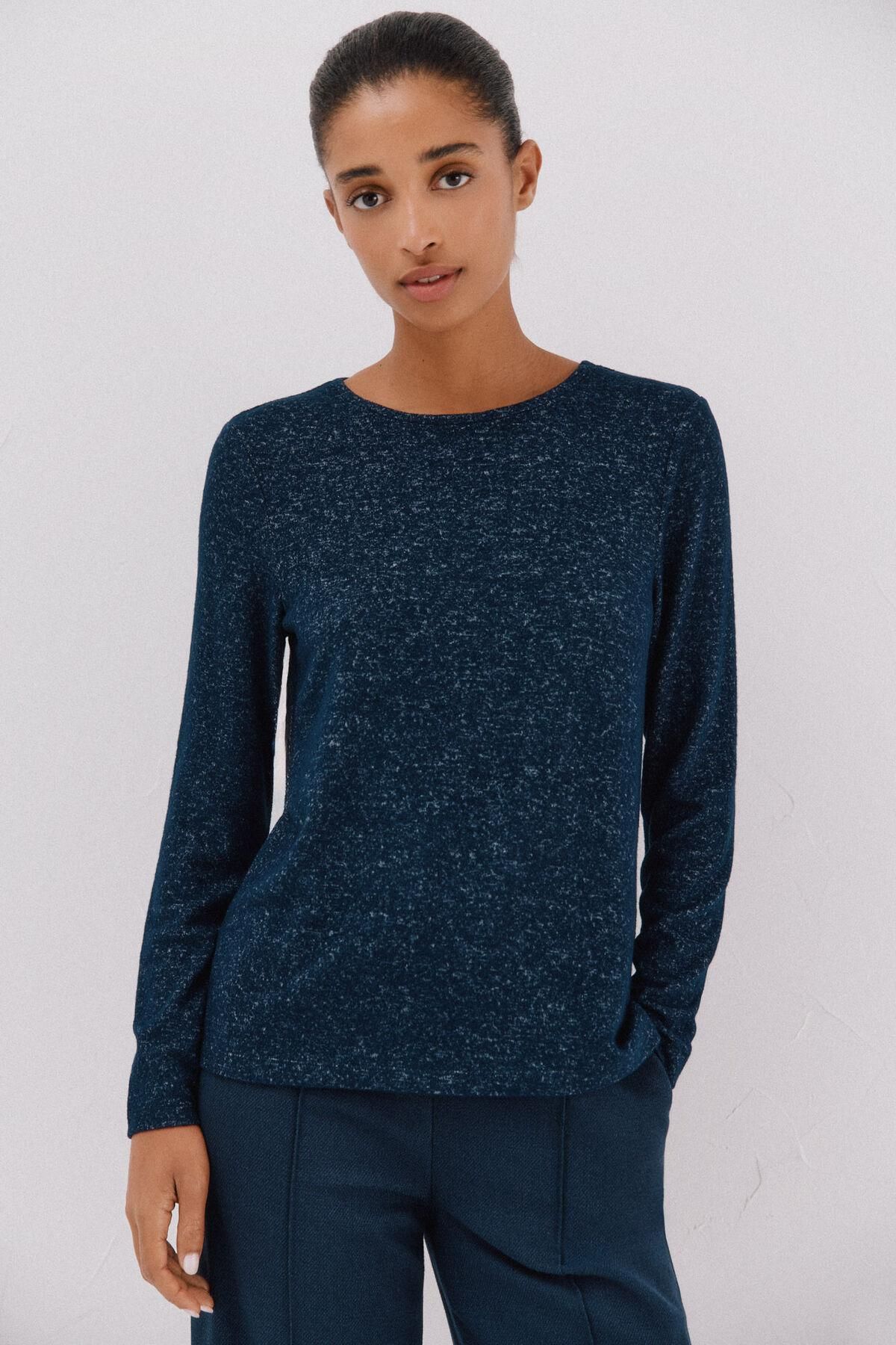 꼬르떼피엘 베이직 소프트 라운드넥 긴팔 티셔츠 5682224 AZUL MARINO - 상품 이미지