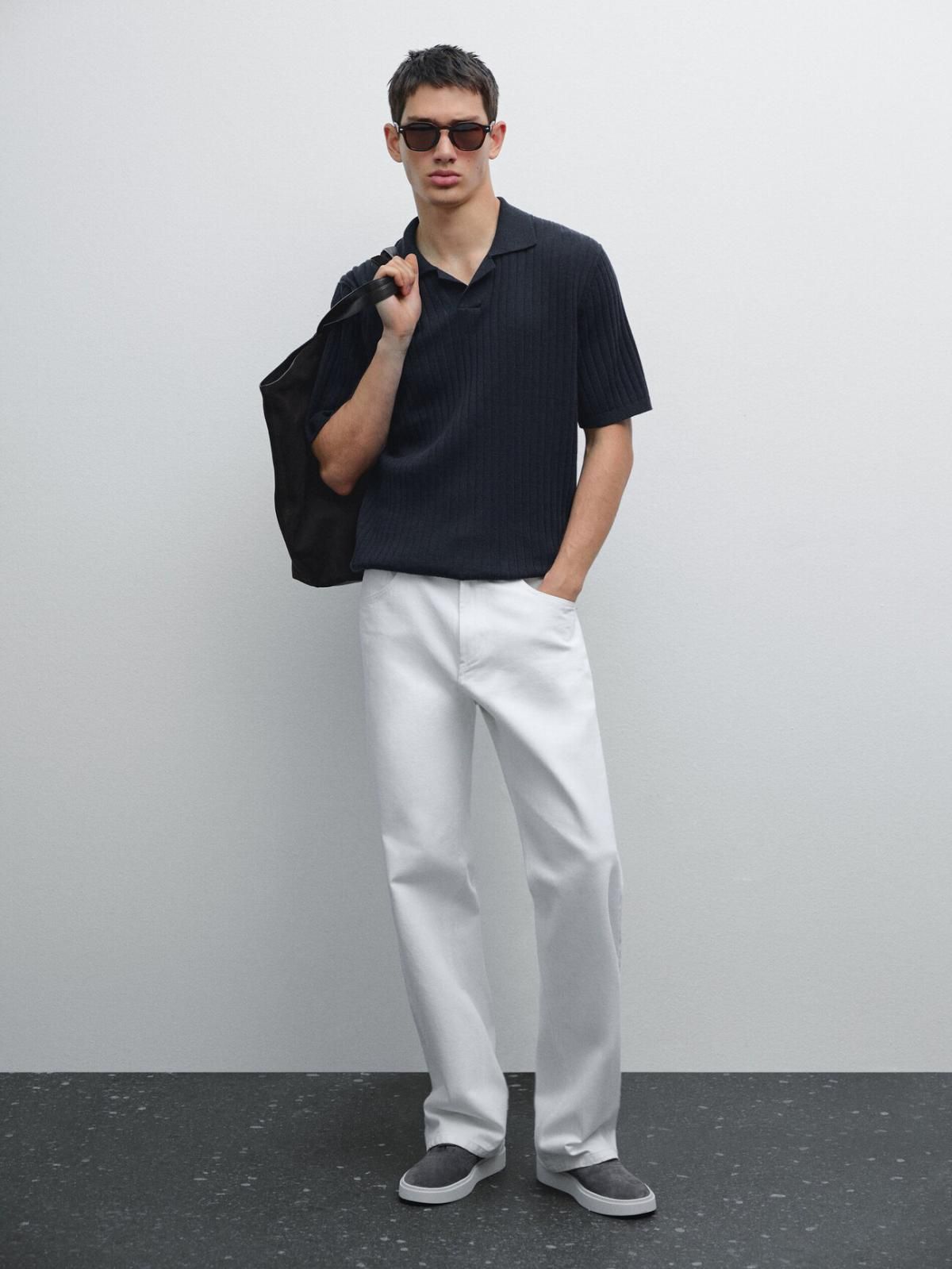마시모두띠 니트 폴로셔츠 립조니카라 반팔 0908/203 NAVY BLUE - 상세 이미지 2