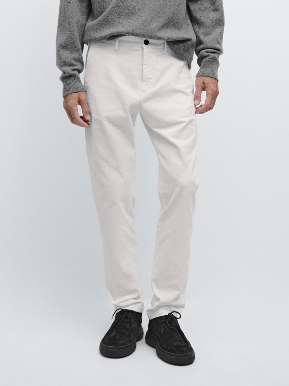 마시모두띠 코듀로이 슬림핏 웨이스트팬츠 남성 0028/011 OFF WHITE - 상품 이미지