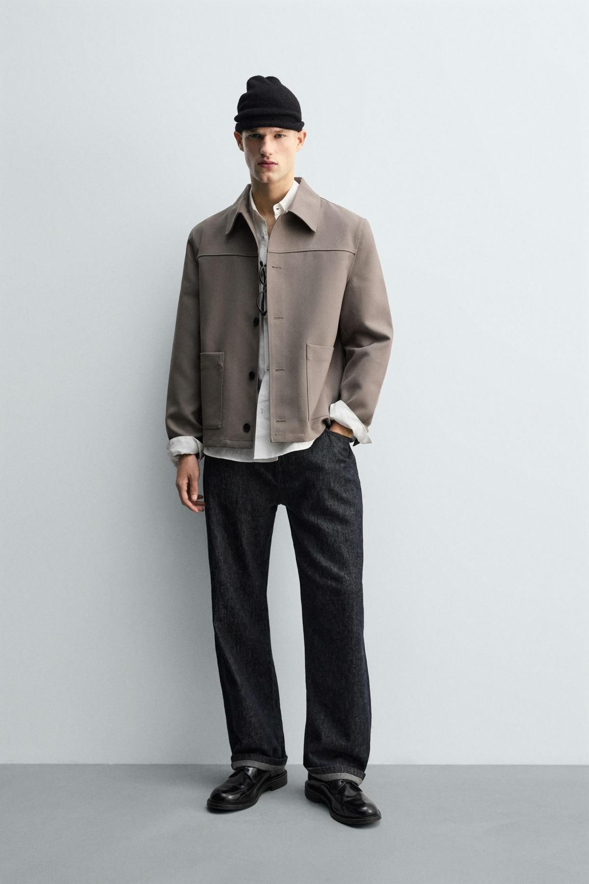자라 컴팩트 울 포켓 오버셔츠 자켓 5854/181 MINK - 상세 이미지 2