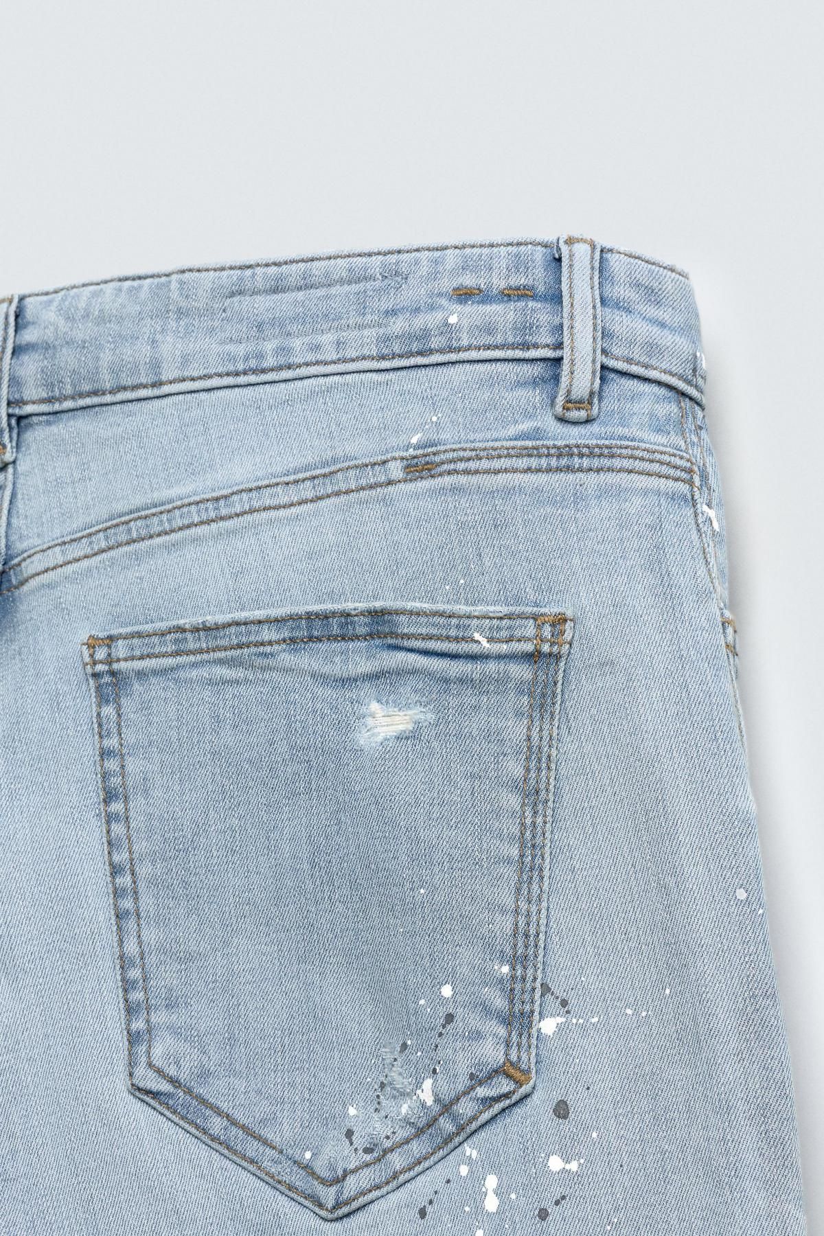 자라 데님 디스트로이드 스키니핏 청바지 8062/388 LIGHT BLUE - 상세 이미지 4