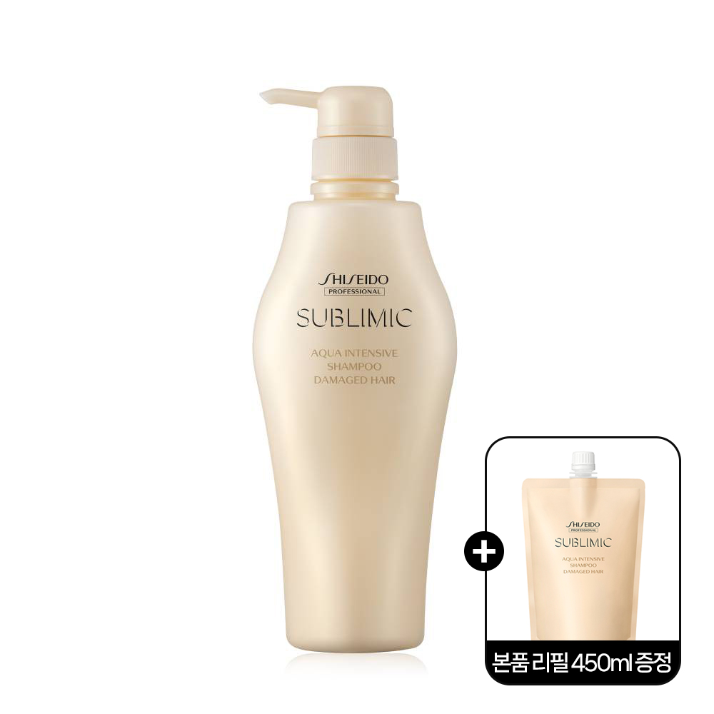 서브리믹 아쿠아 인텐시브 샴푸 500ml 손상모발용+리필 450ml 증정 - 상품 이미지