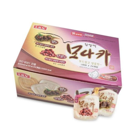밀크클래식쌀과자 리리 찹쌀떡 모나카 밤맛 단팥맛 840g (35gx24개)
