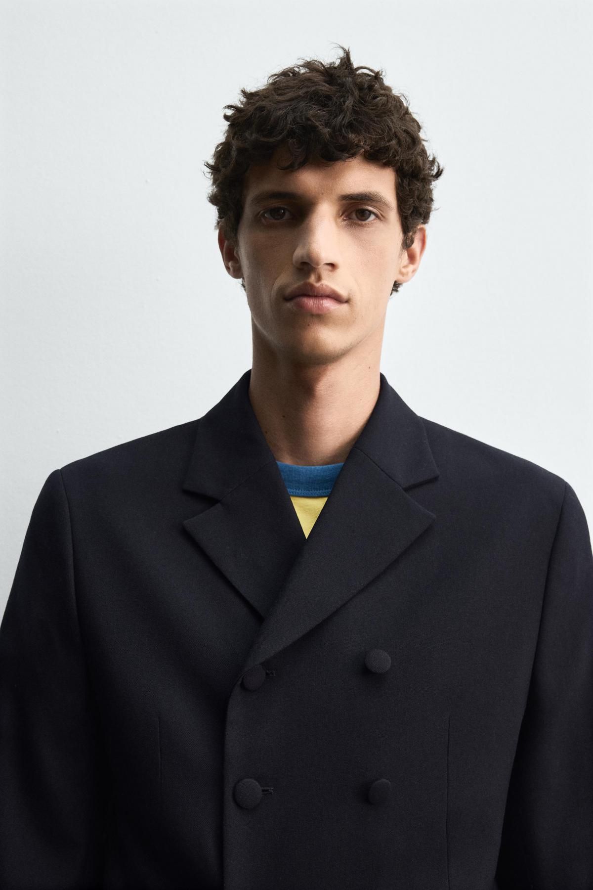 자라 울블렌드 더블브레스트 블레이저 X 해리 램버트 디즈니 6413/526 NAVY BLUE 이미지 6