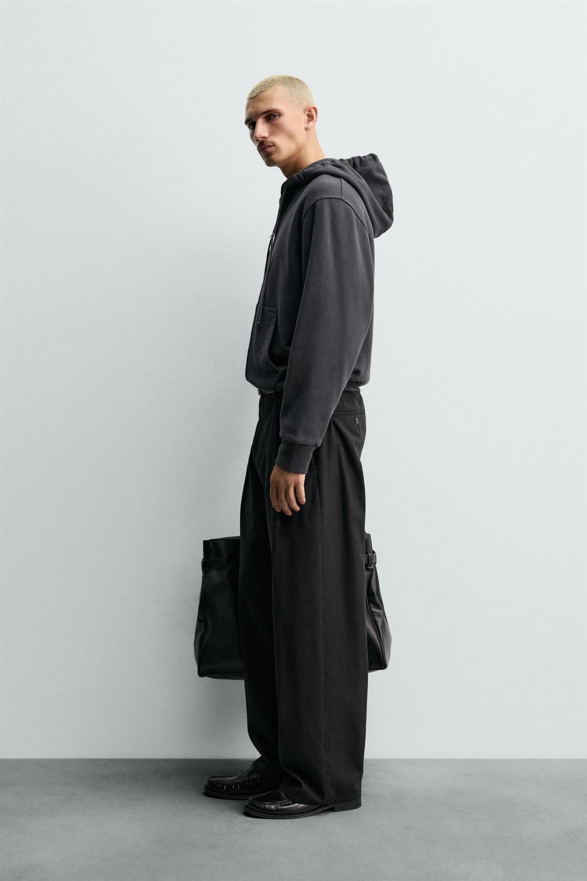 자라 릴랙스핏 블랙 집업 후드 스웨트셔츠 1501/332 DARK NAVY - 상세 이미지 5