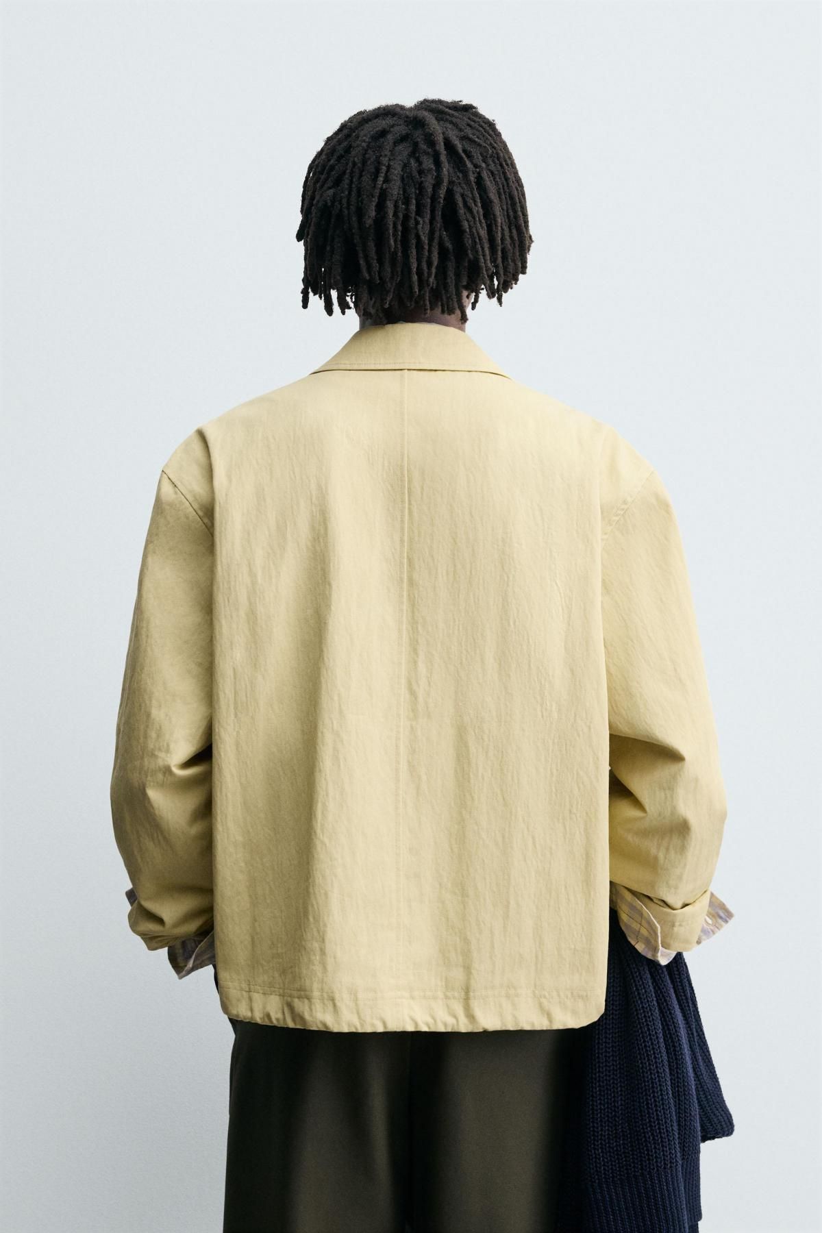 자라 미니멀 크롭핏 테크니컬 재킷 1437/317 LIGHT YELLOW - 상세 이미지 4