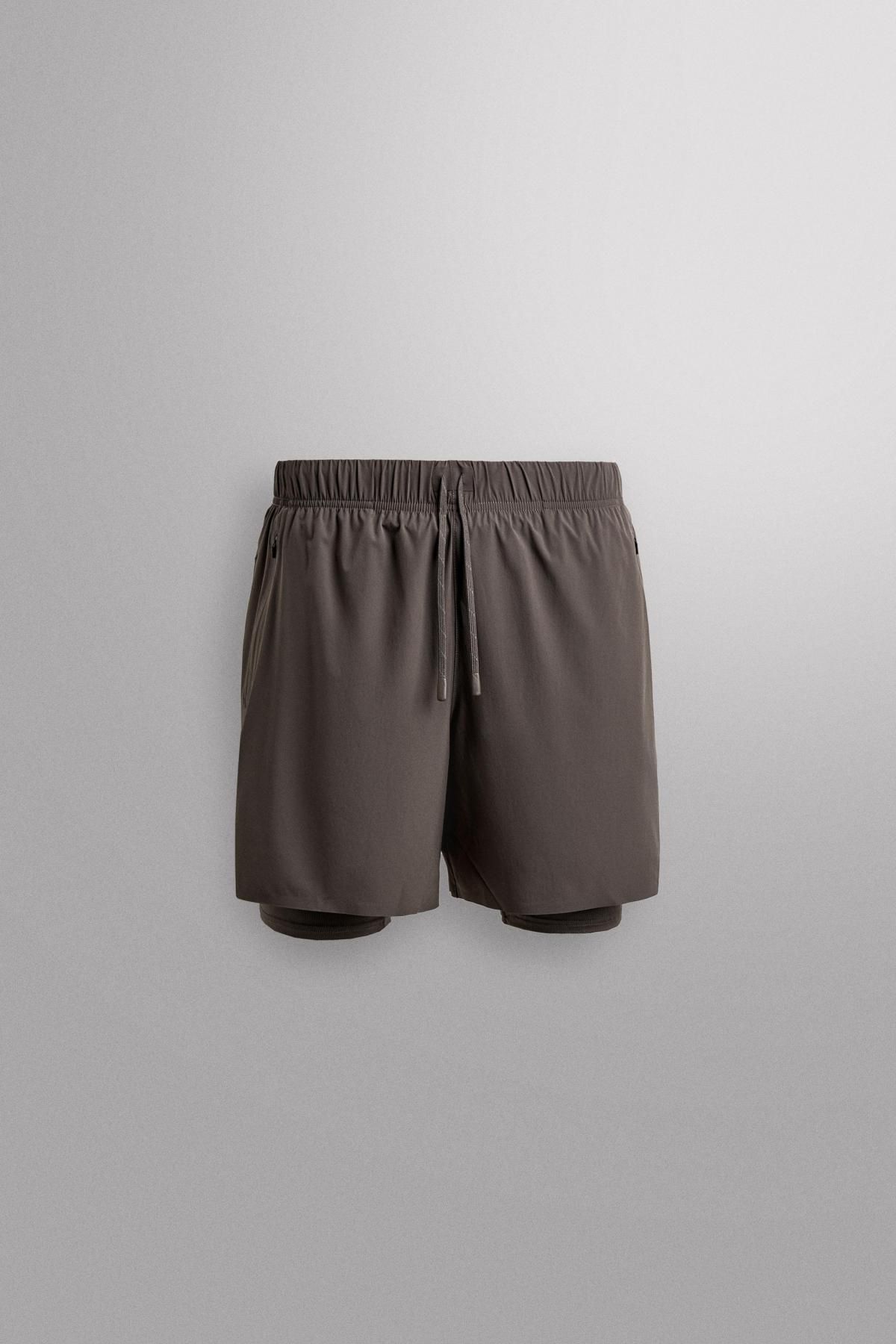 자라 테크니컬 2IN1 트레이닝 쇼츠 4387/311 TAUPE GREY - 메인 이미지
