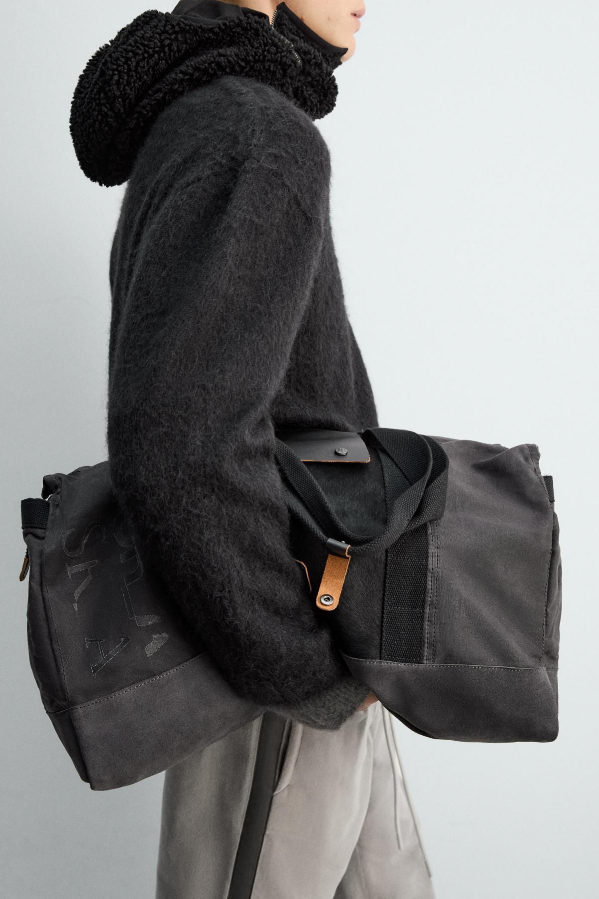 자라 블랙 패브릭 토트백 X SRA 3358/620 BLACK - 상세 이미지 3