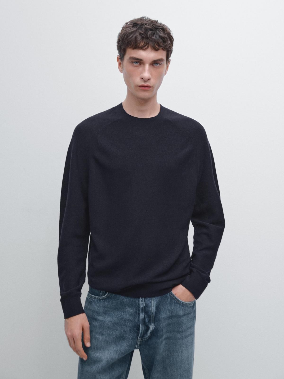 마시모두띠 프리미엄 울 라운드 니트 스웨터 0936/210 NAVY BLUE - 상세 이미지 3