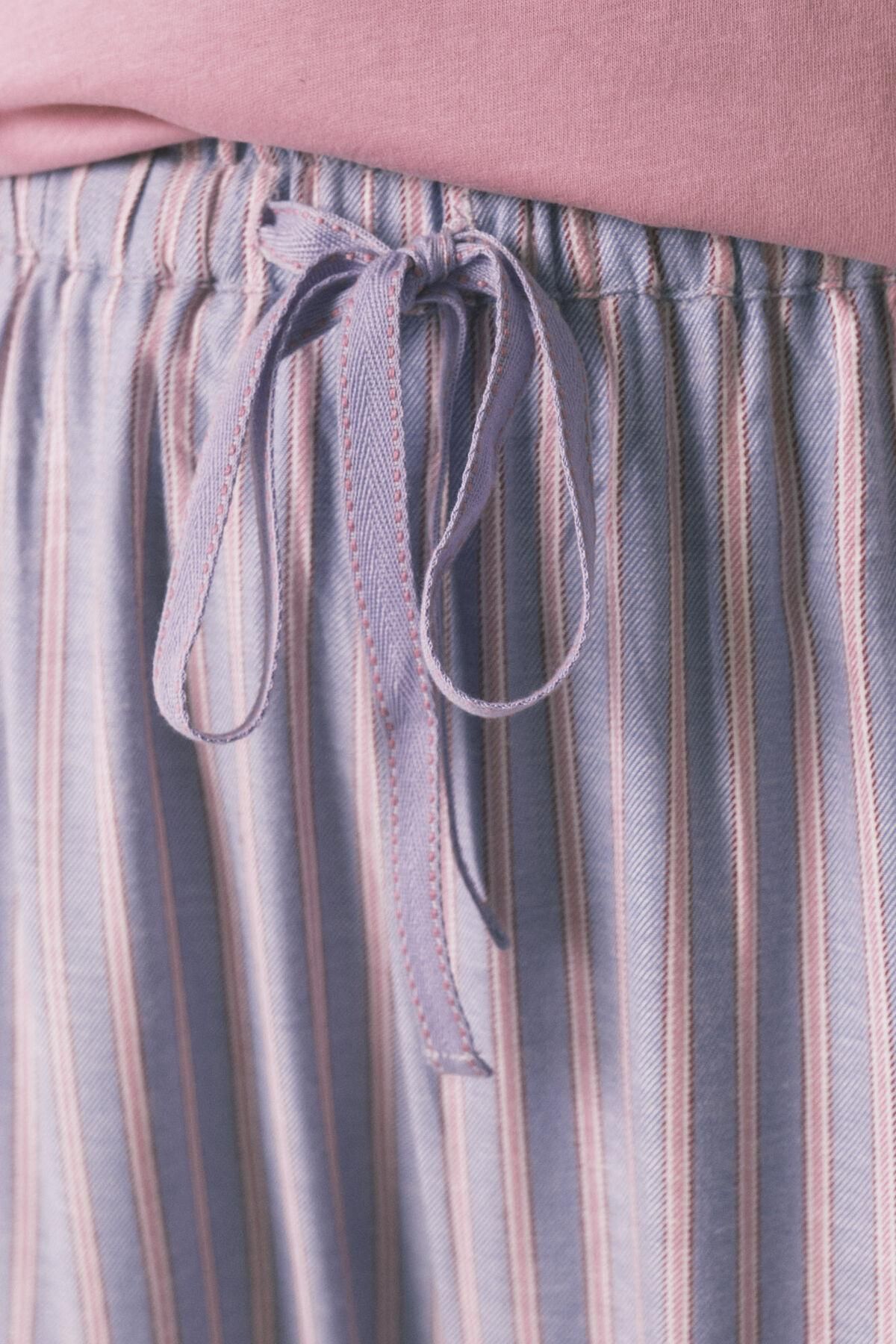 우먼시크릿 멀티 스트라이프 프린트 코튼 팬츠 3702251 AZUL - 상세 이미지 3