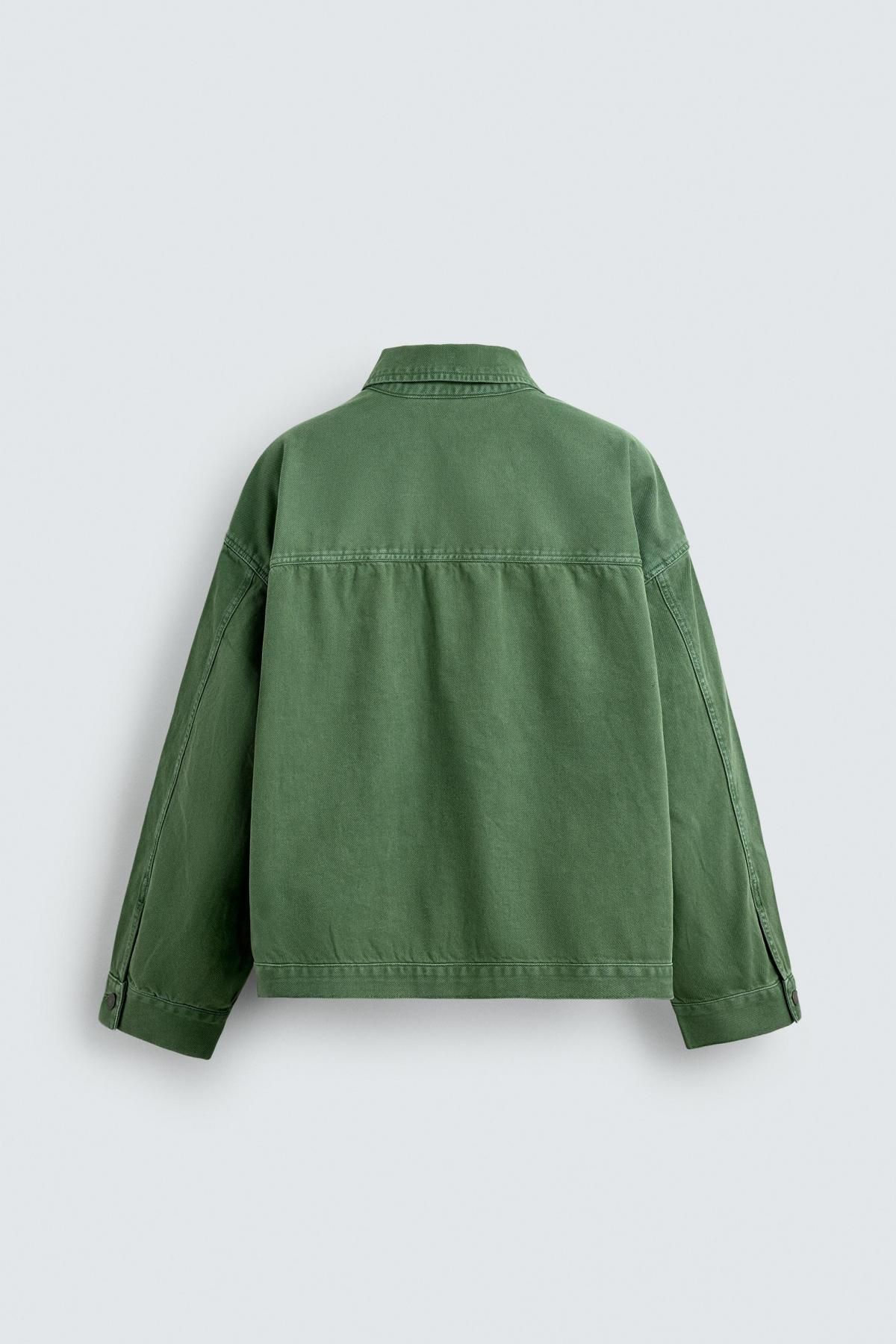 자라 카고 워싱 패치 테크니컬 오버핏 재킷 4302/375 GREEN 이미지 8