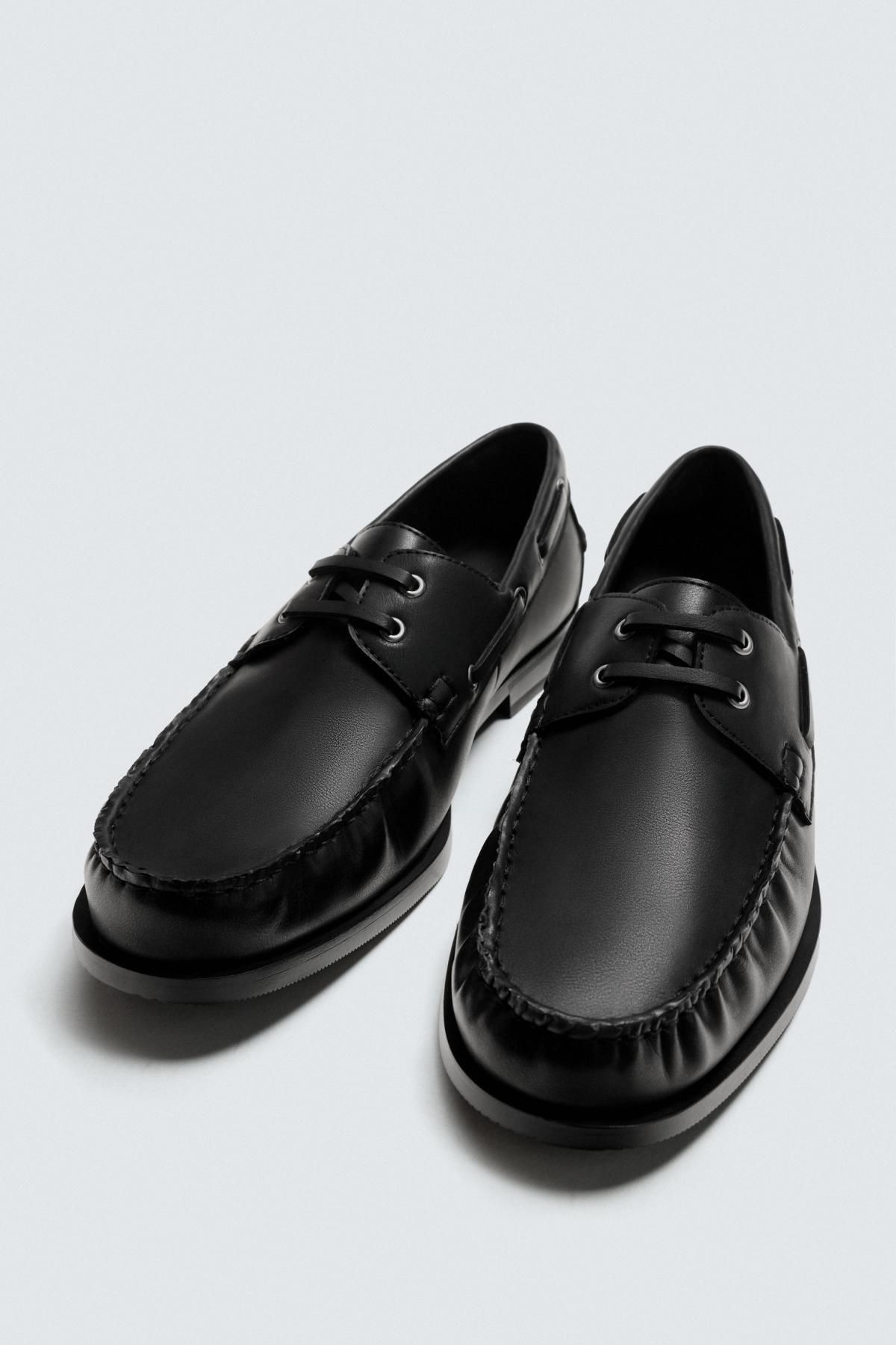 자라 클래식 블랙 스마트 데크 슈즈 2403/620 BLACK - 상세 이미지 5