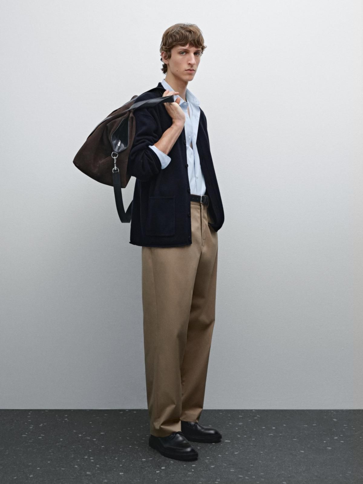 마시모두띠 미니멀 코튼 블렌드 폴로 니트 가디건 0961/395 NAVY BLUE - 상세 이미지 2