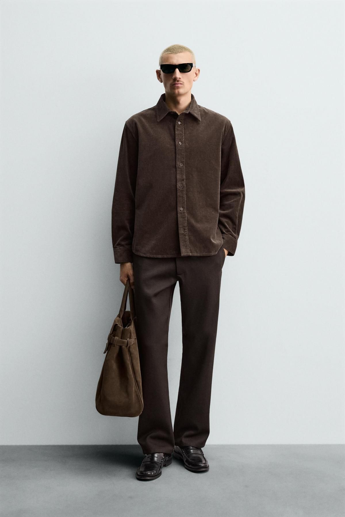 자라 코듀로이 릴렉스핏 긴팔 셔츠 3692/301 BROWN - 상세 이미지 2