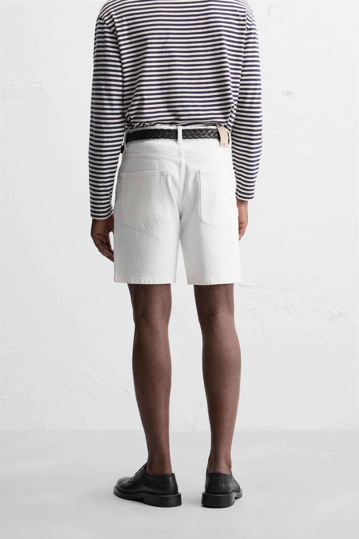 자라 레귤러핏 데님 버뮤다 쇼츠 0774/410 WHITE - 상세 이미지 4
