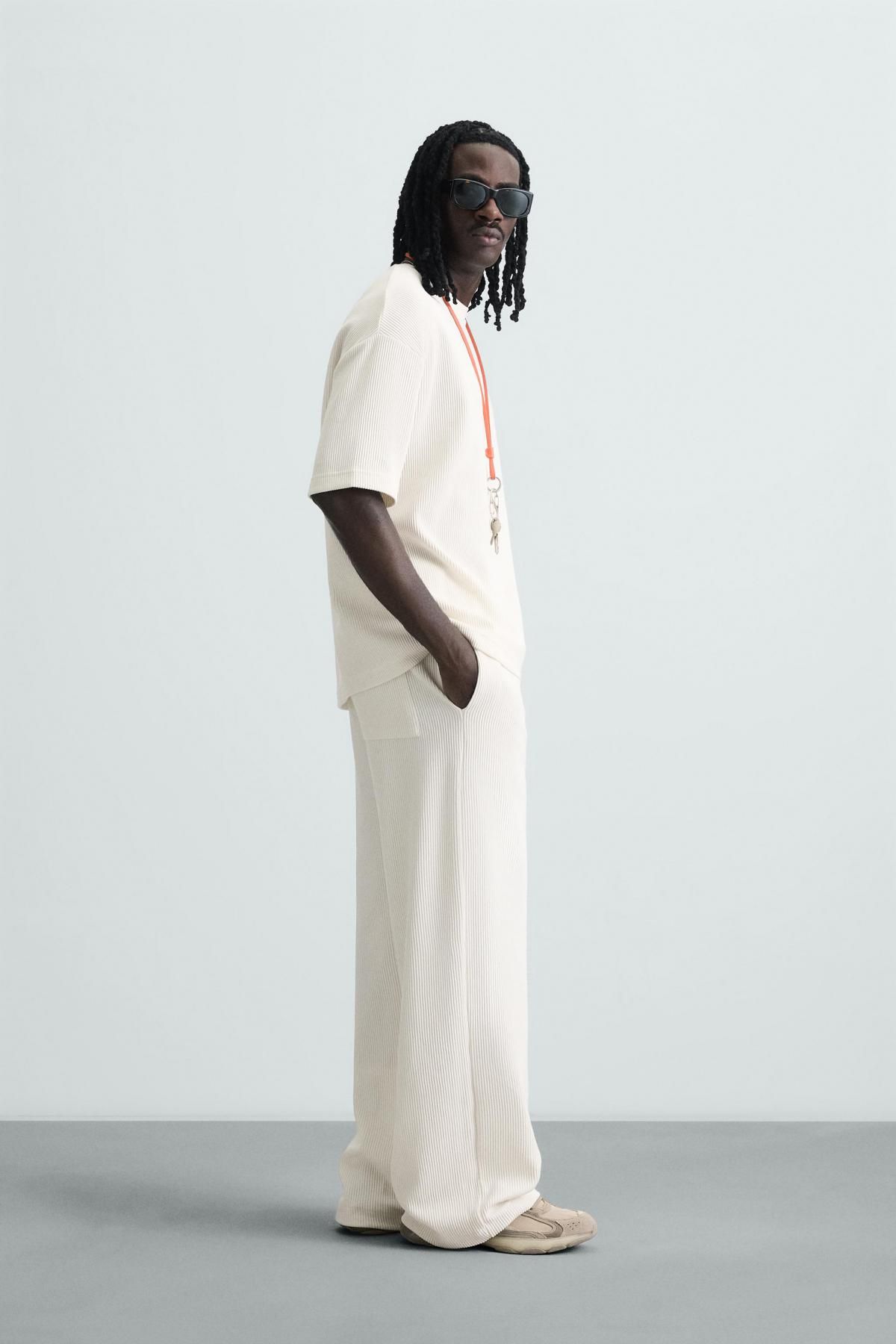 자라 버티컬 텍스처 미니멀 조거 팬츠 0761/398 OYSTER-WHITE - 상세 이미지 4