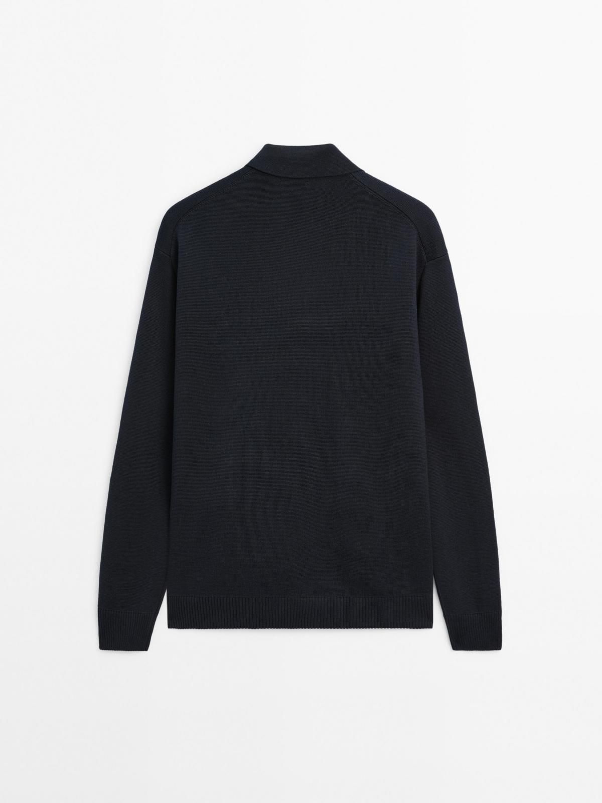 마시모두띠 프리미엄 코튼 셔츠카라 니트 가디건 1036/201 NAVY BLUE - 상세 이미지 3