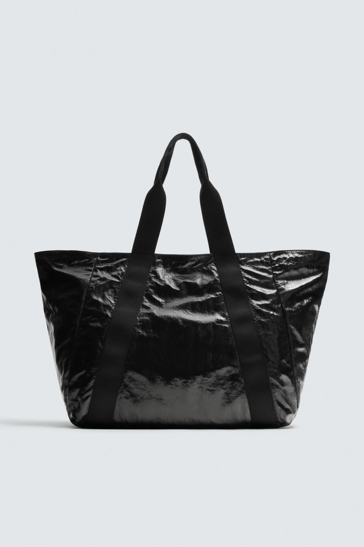 자라 샤이니 블랙 테크니컬 빅 토트백 3399/620 BLACK - 메인 이미지