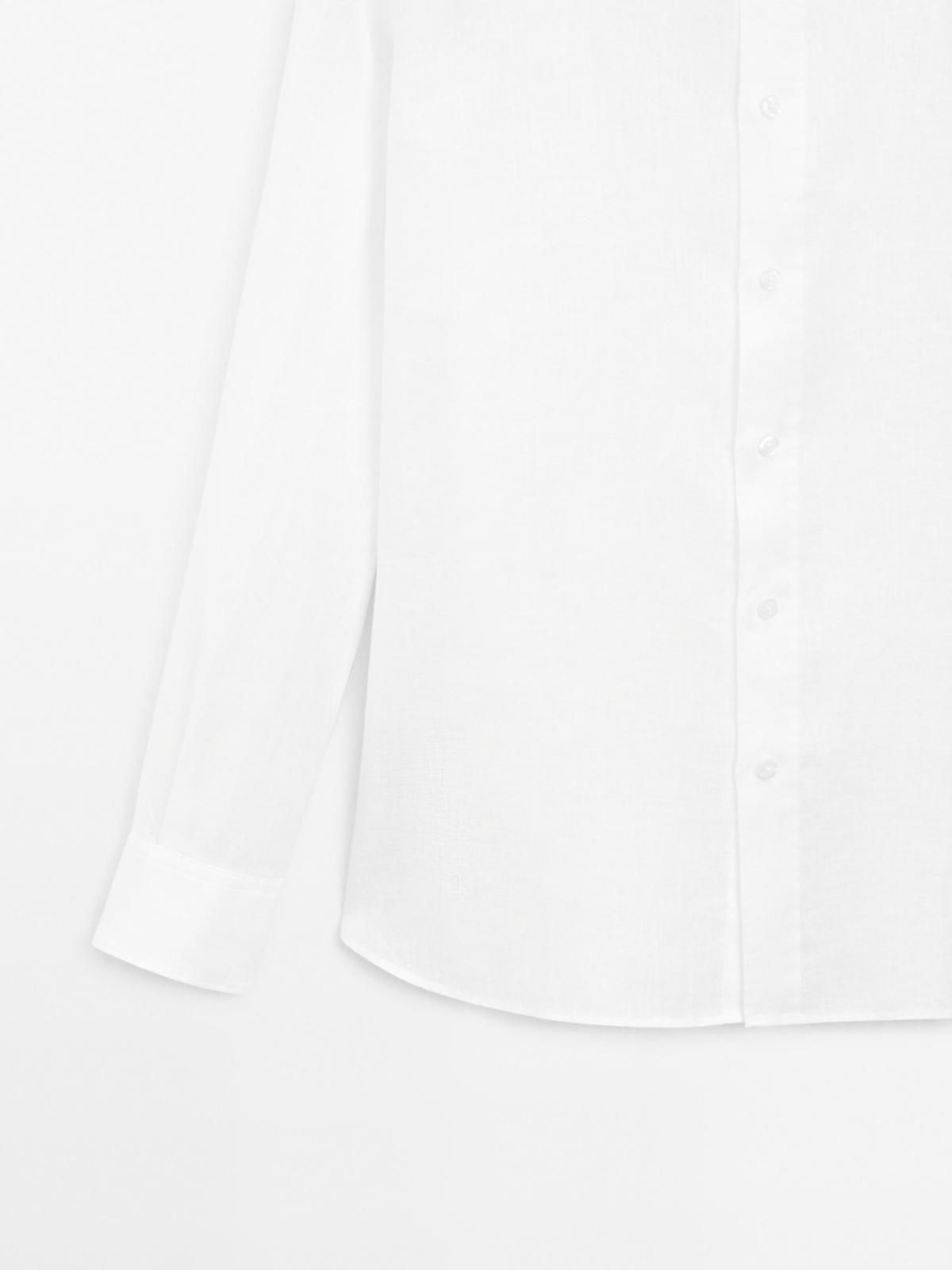 마시모두띠 프리미엄 린넨 슬림핏 긴팔셔츠 0100/777 WHITE - 상세 이미지 4