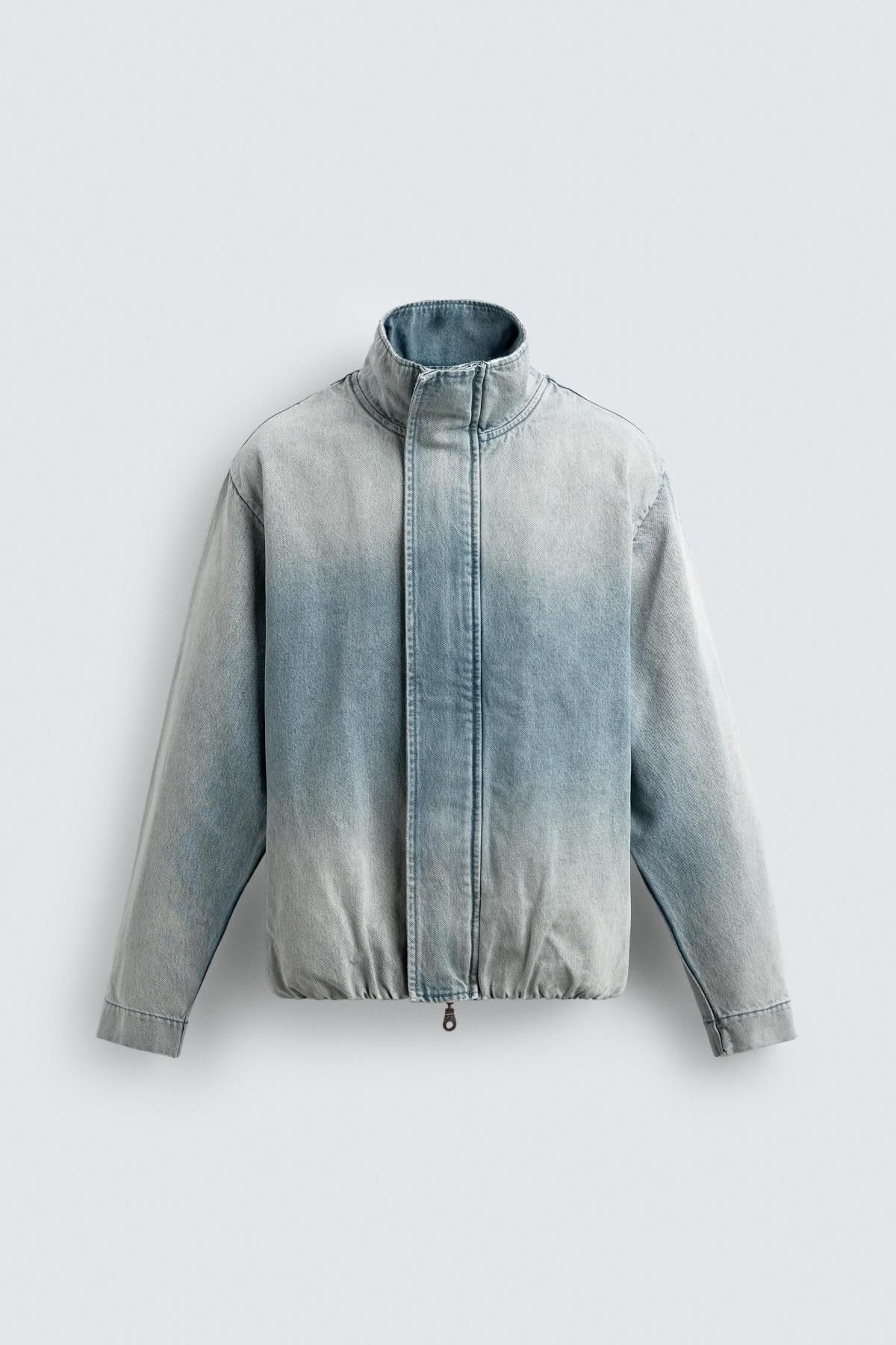 자라 워시드 테크니컬 데님 집업 재킷 3409/300 LIGHT BLUE - 메인 이미지
