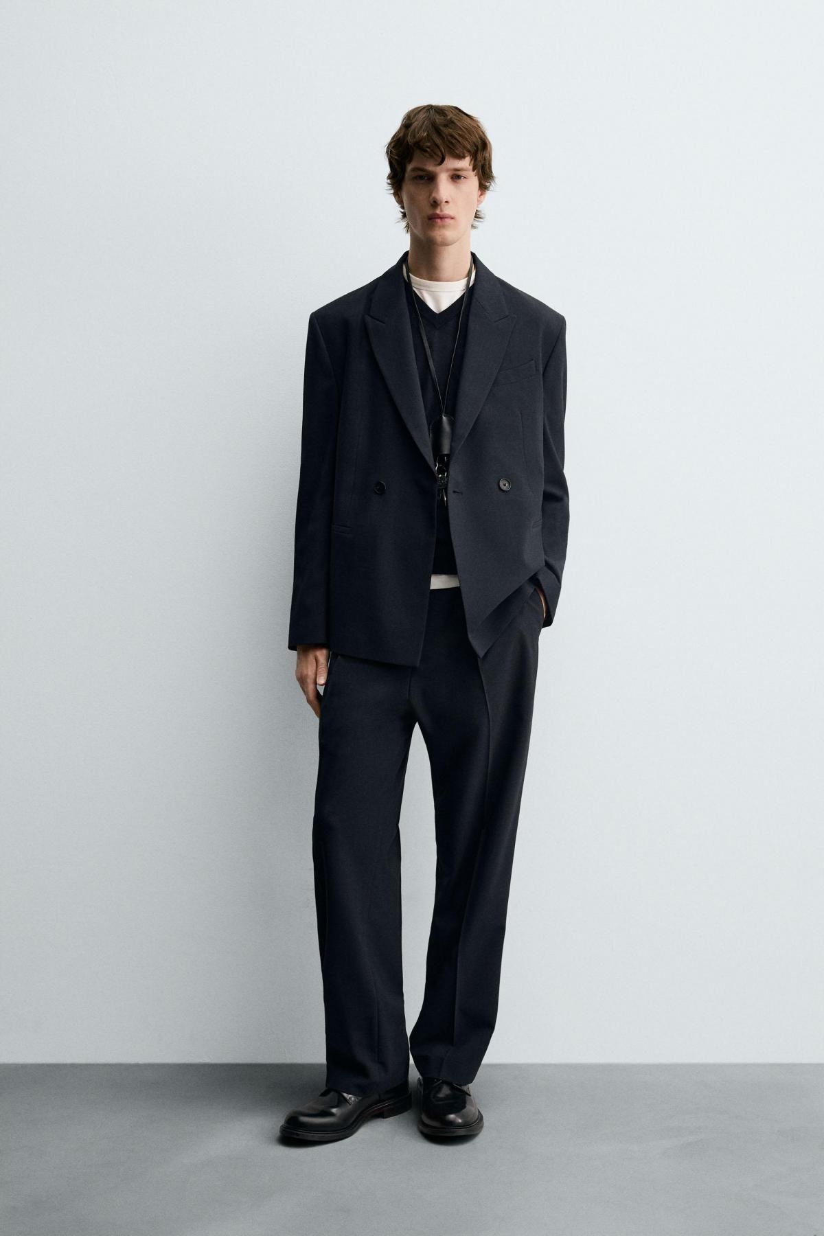 자라 클래식 스트라이프 더블브레스트 테일러드 블레이저 5894/908 DARK NAVY - 상세 이미지 2