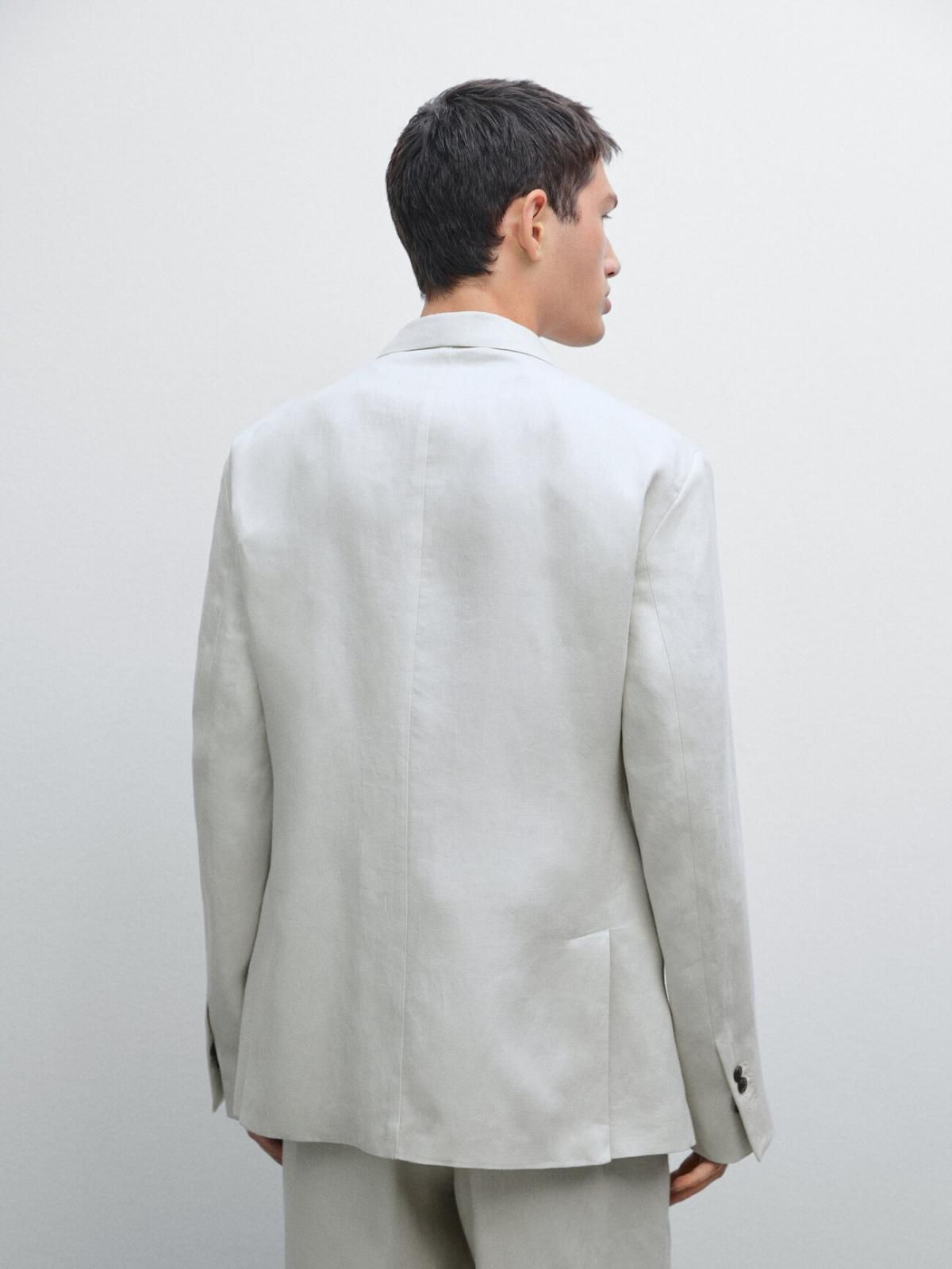 마시모두띠 리넨 100 싱글 테일러드 블레이저 2801/353 LIGHT BEIGE - 상세 이미지 5