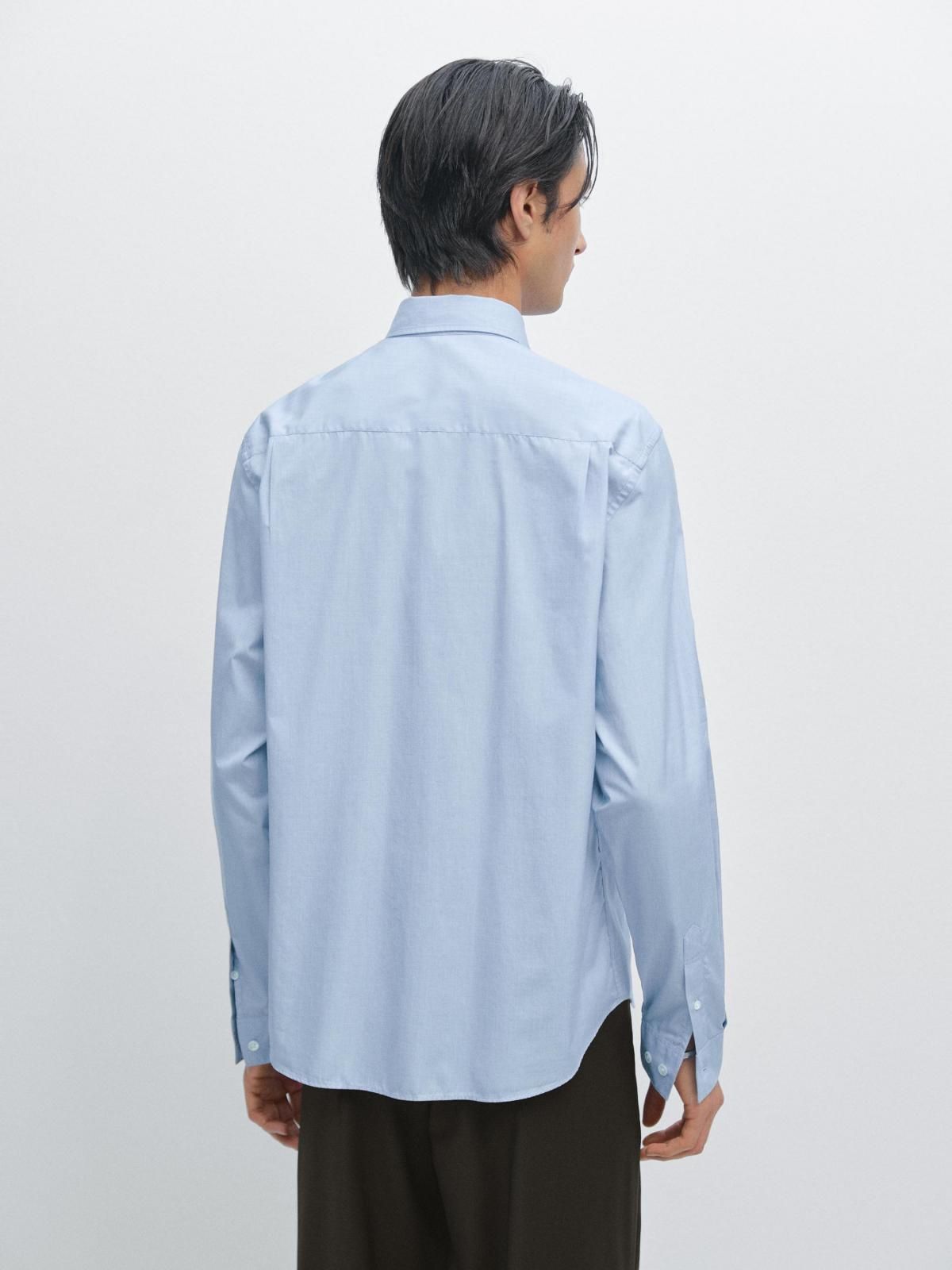마시모두띠 레귤러핏 100 코튼 스카이블루 긴팔 셔츠 1763/261 SKY BLUE - 상세 이미지 4
