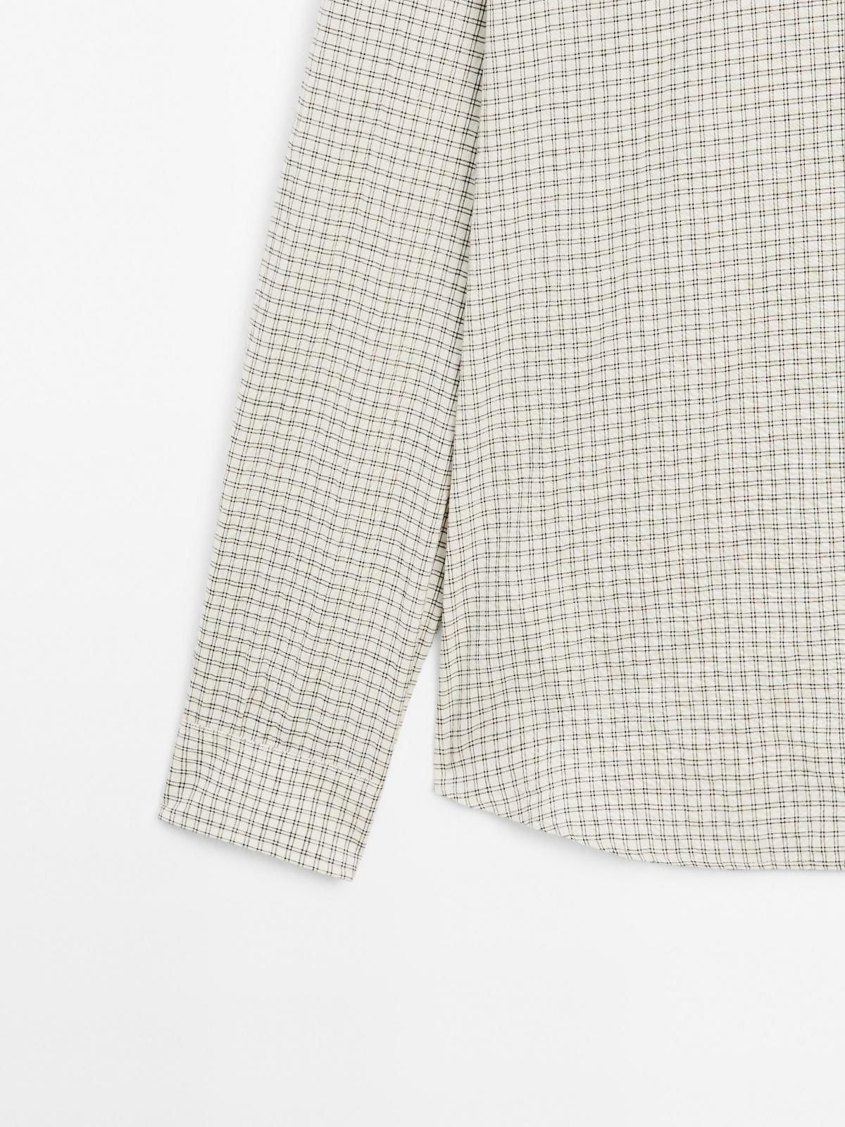 마시모두띠 체크 클래식 레귤러핏 긴팔 셔츠 1748/250 OFF WHITE - 상세 이미지 4
