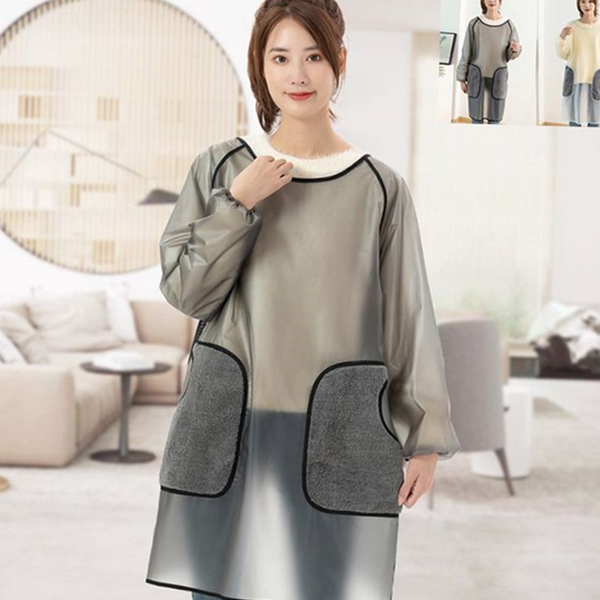 포켓형 tpu 방수 앞치마 토시 긴소매 방수 앞치마 미술용 작업용