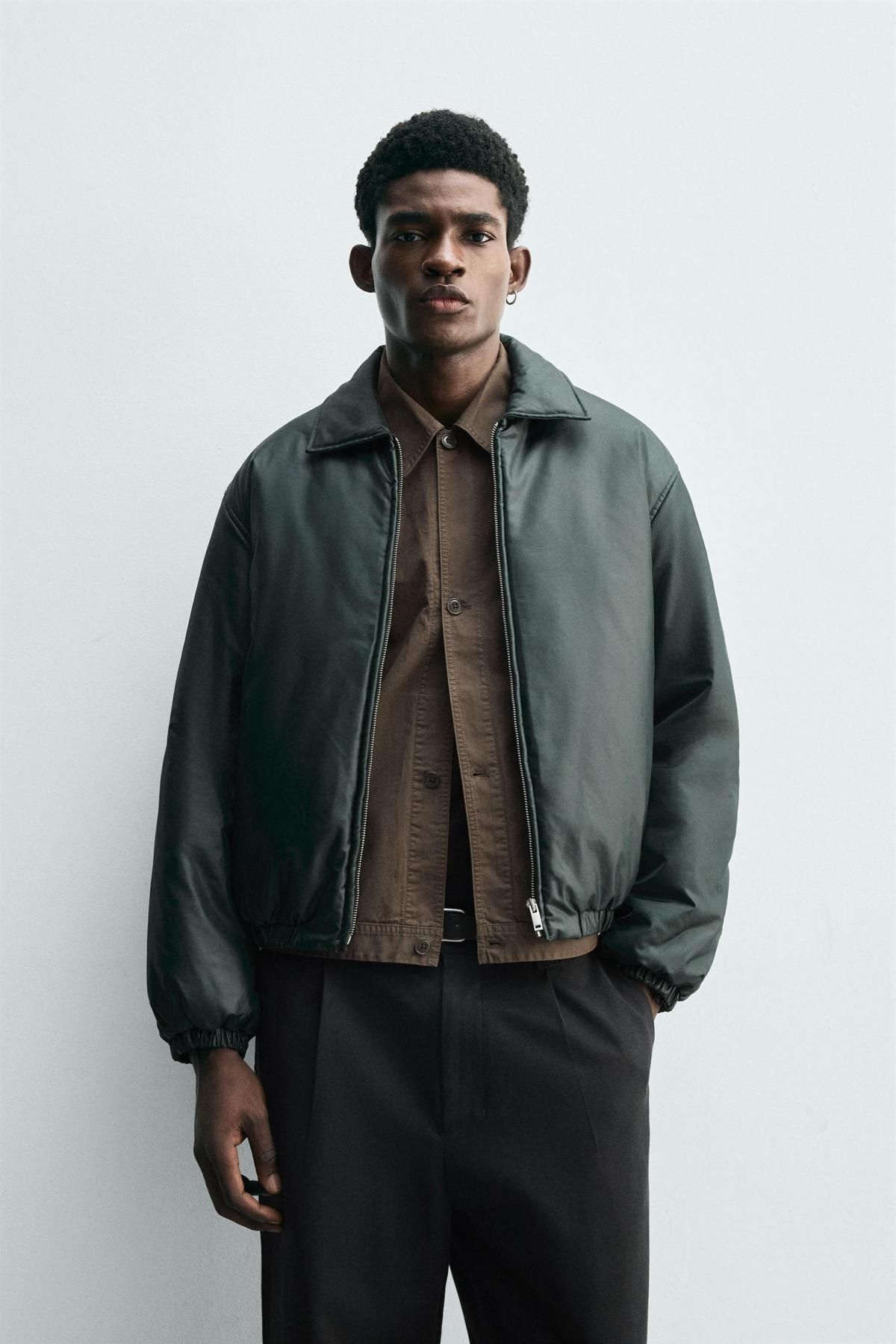 자라 테크니컬 퀼팅 집업 재킷 3286/309 DARK GREEN - 상세 이미지 3