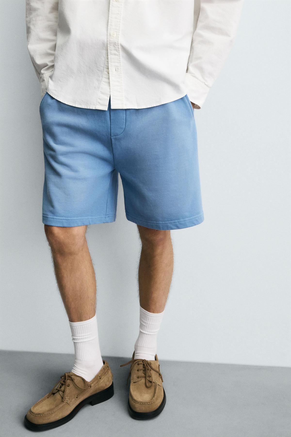 자라 스프레이워싱 릴랙스핏 버뮤다 반바지 4729/305 LIGHT BLUE 이미지 6