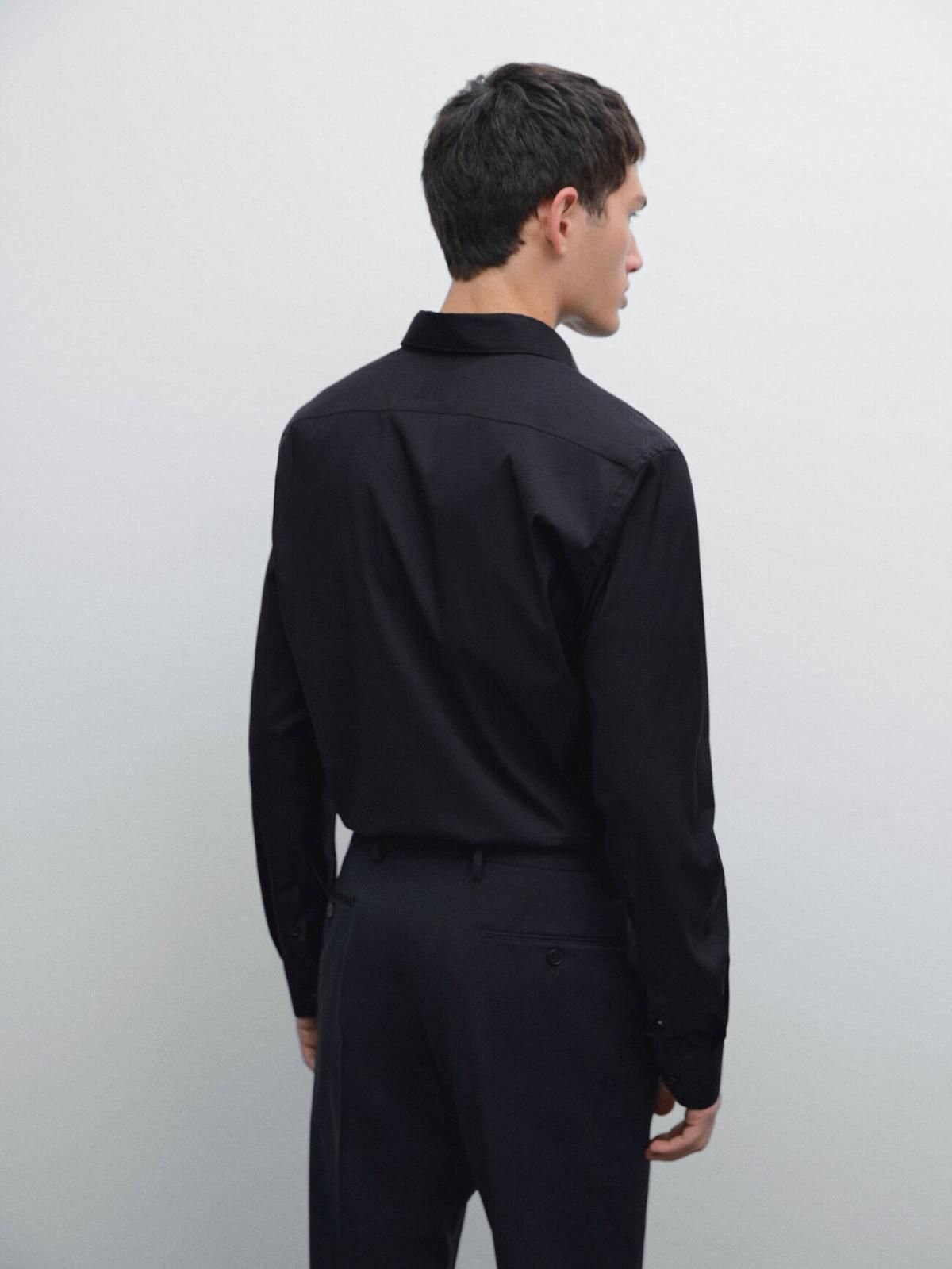 마시모두띠 슬림핏 스트레치 셔츠 0104/664 NAVY BLUE - 상세 이미지 5