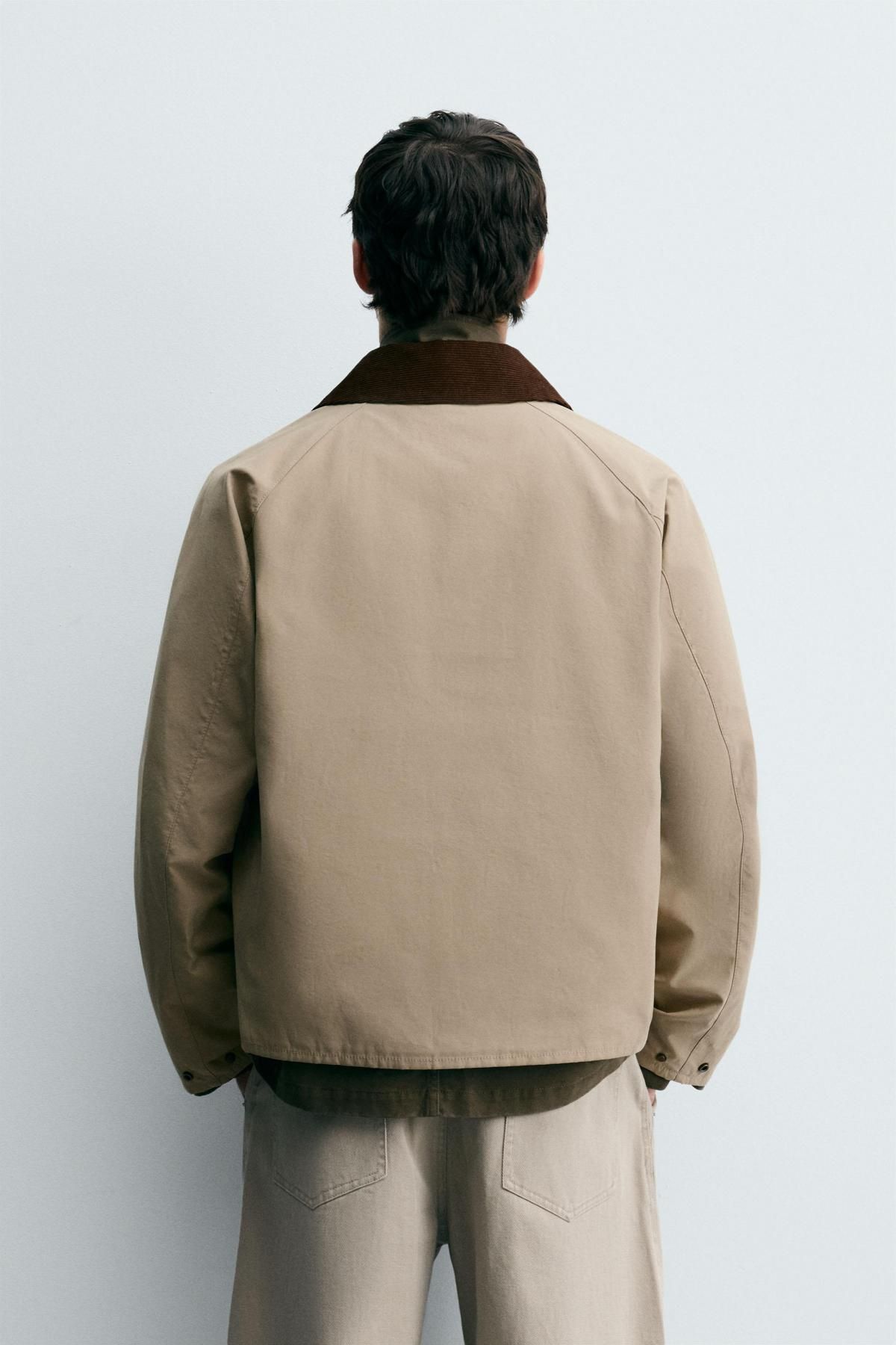 자라 테크니컬 배색카라 릴렉스핏 재킷 7380/220 BEIGE - 상세 이미지 4