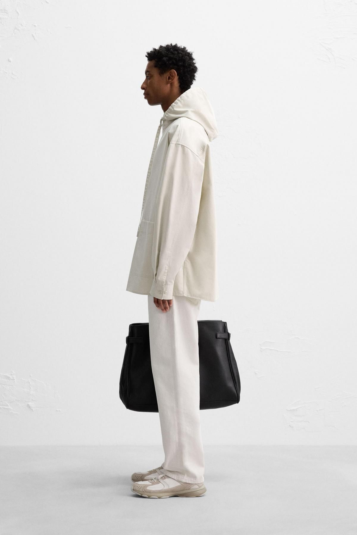 자라 오버사이즈핏 후드 오버셔츠 4587/751 WHITE / GREY - 상세 이미지 5