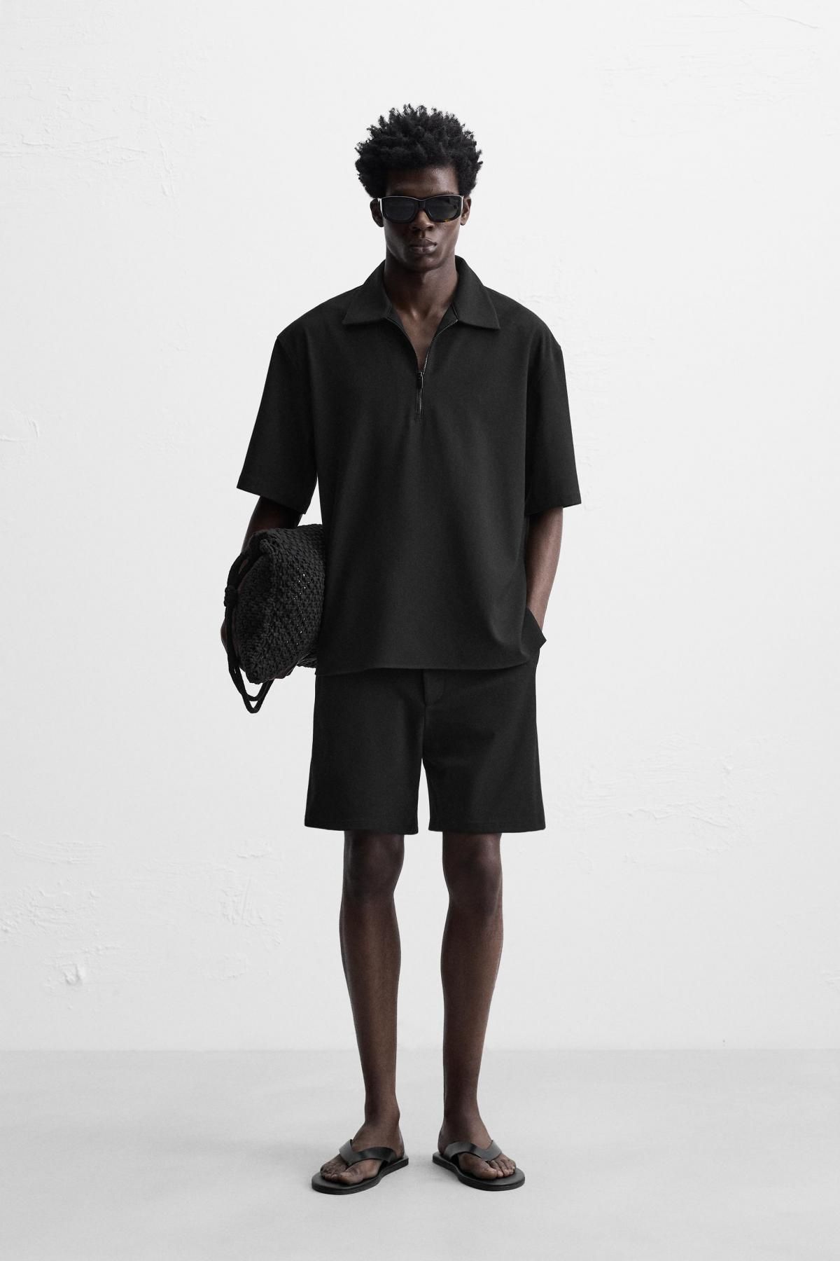 자라 컴포트 집업 폴로셔츠 6861/695 BLACK - 상세 이미지 2