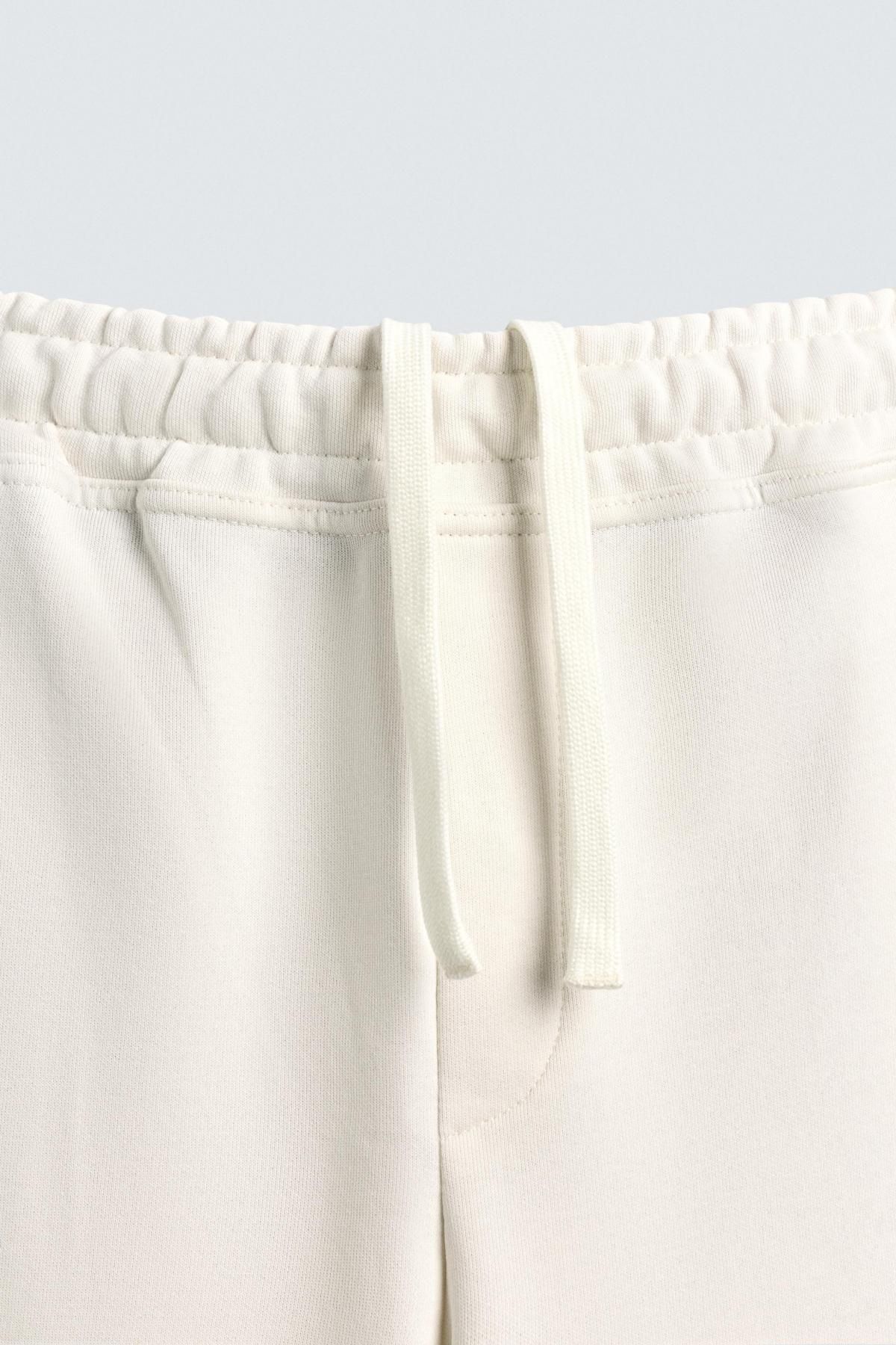 자라 아이보리 코튼 베이직 조거팬츠 0761/372 OYSTER-WHITE - 상세 이미지 3