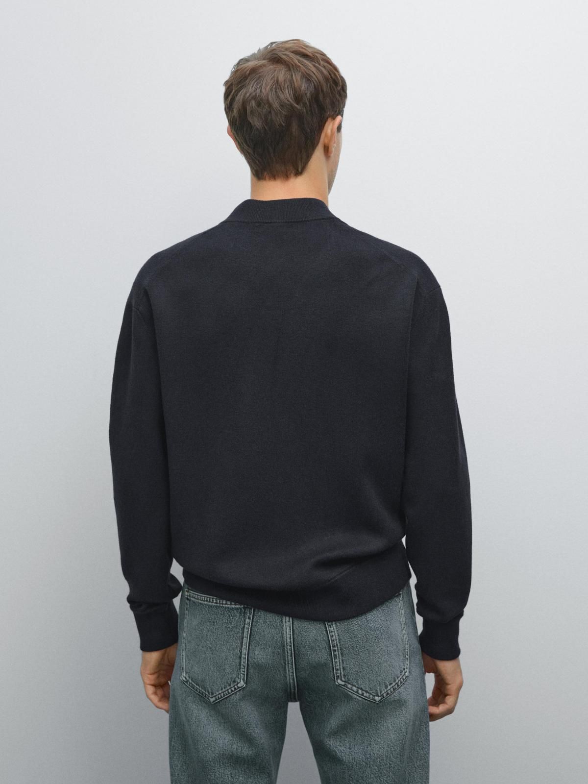 마시모두띠 테크니컬 니트 봄버 집업 가디건 0986/374 NAVY BLUE - 상세 이미지 3