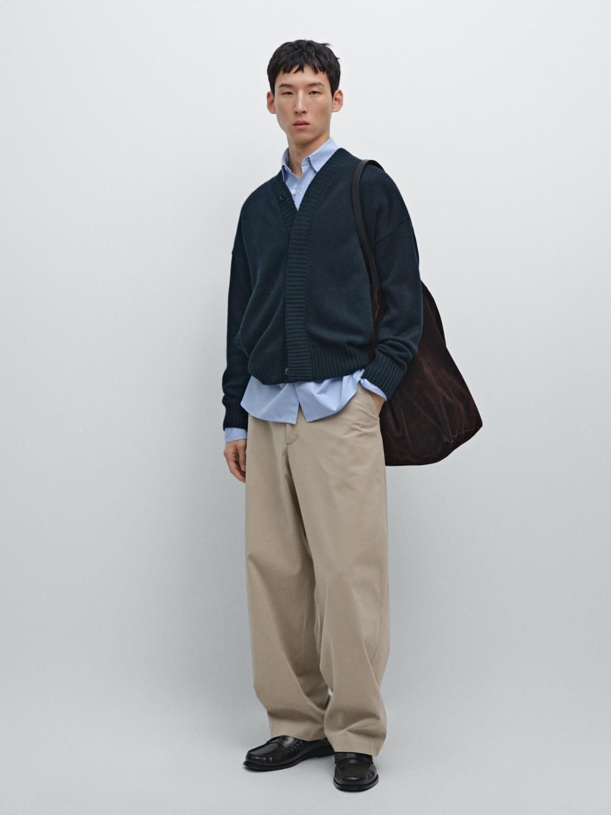 마시모두띠 클래식 울블렌드 브이넥 가디건 0973/700 NAVY BLUE - 상세 이미지 2