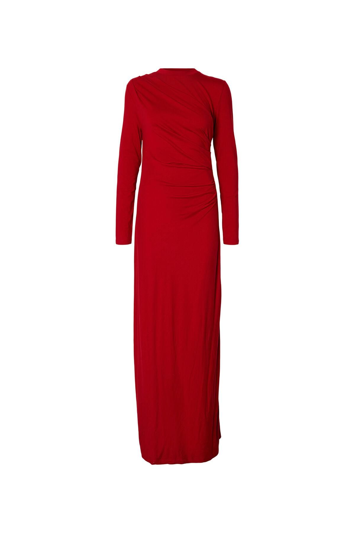 셀렉티드 레드 슬림핏 언발란스 롱 원피스 6442284 ROJO - 상세 이미지 4